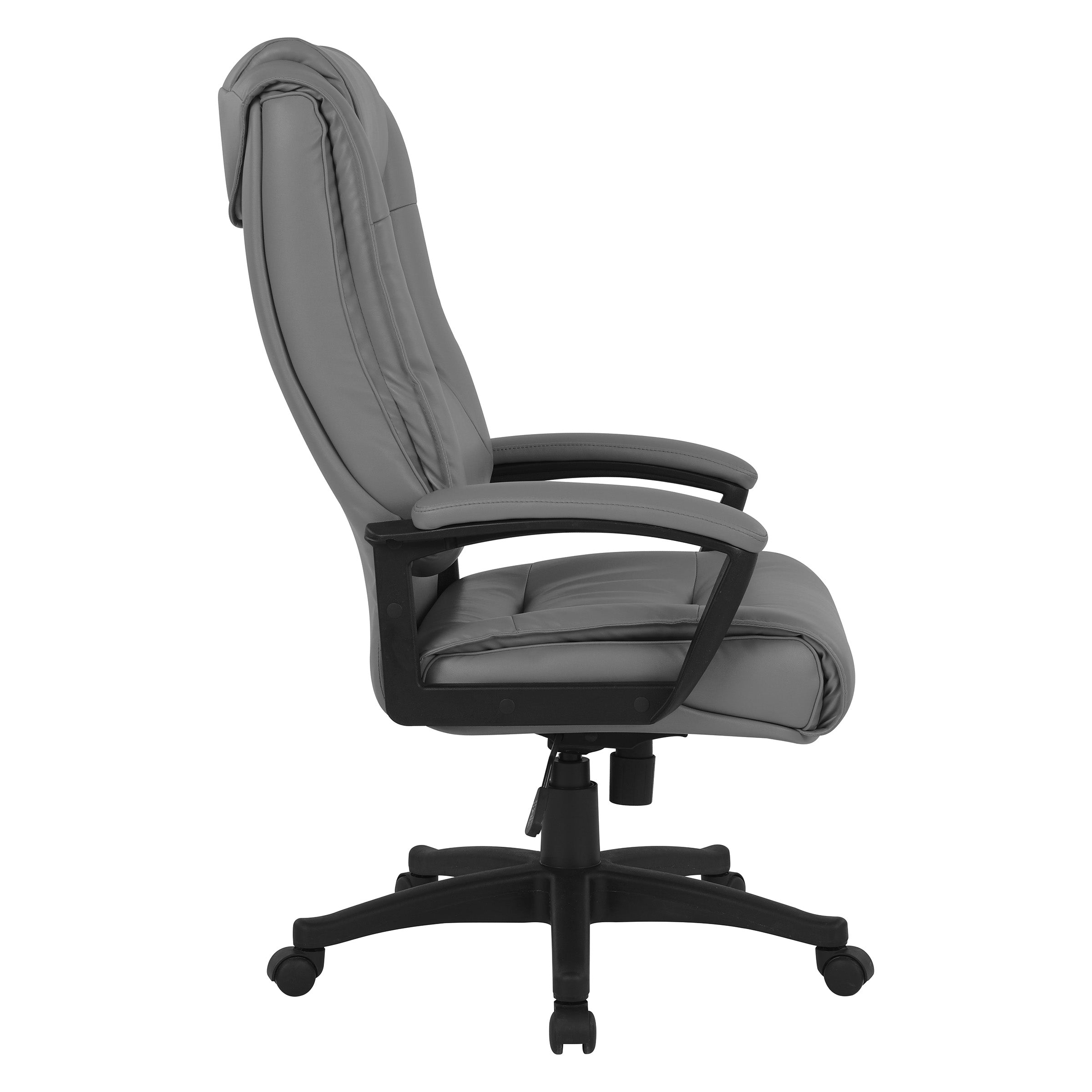 High Back Bonded Lthr Chair - Charcoal