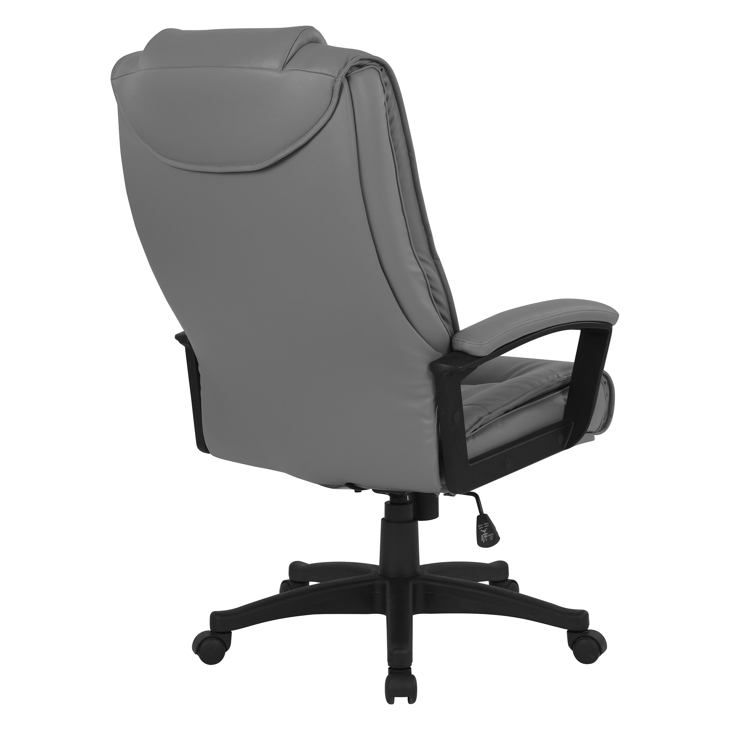 High Back Bonded Lthr Chair - Charcoal