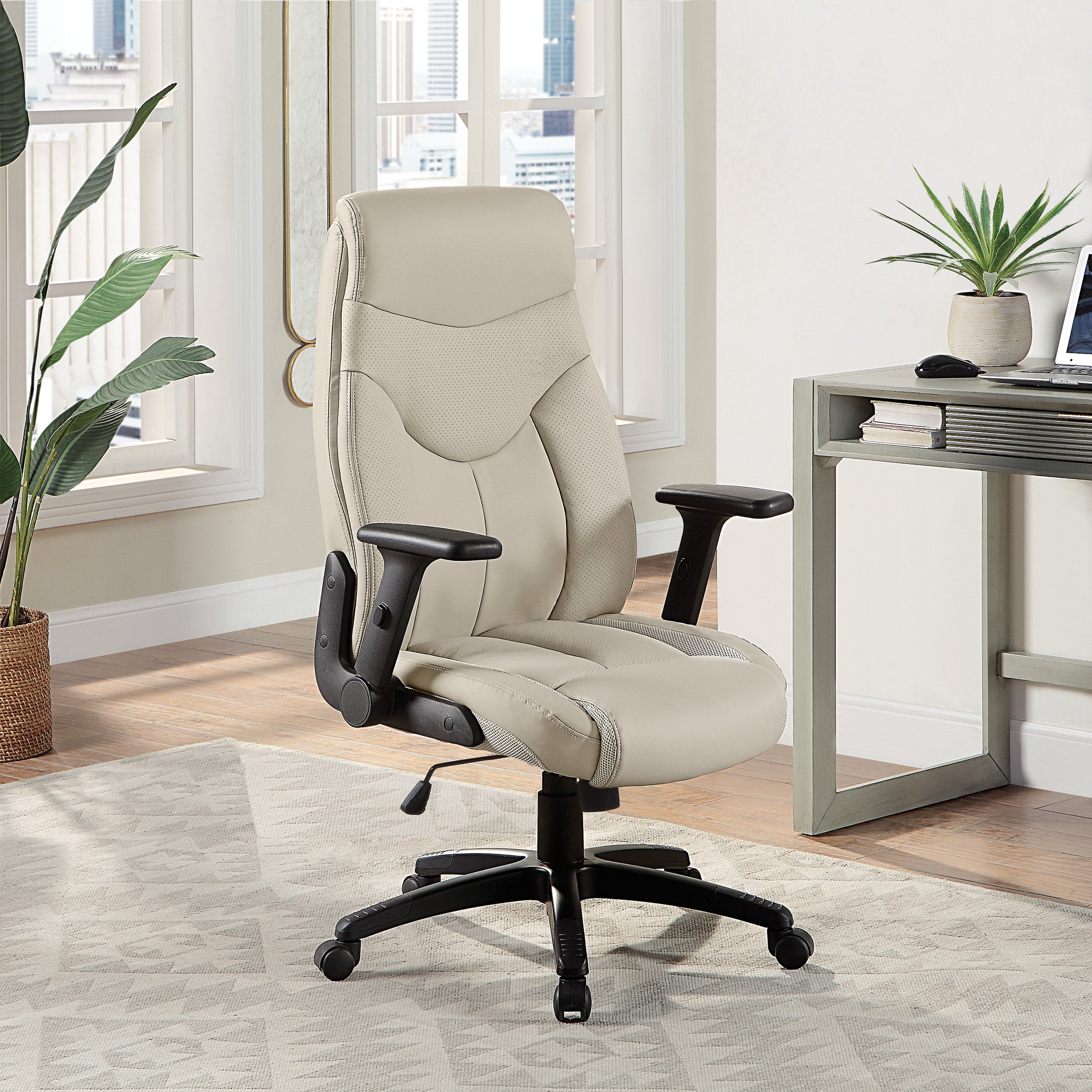 Exec Bonded Lthr Office Chair - Taupe