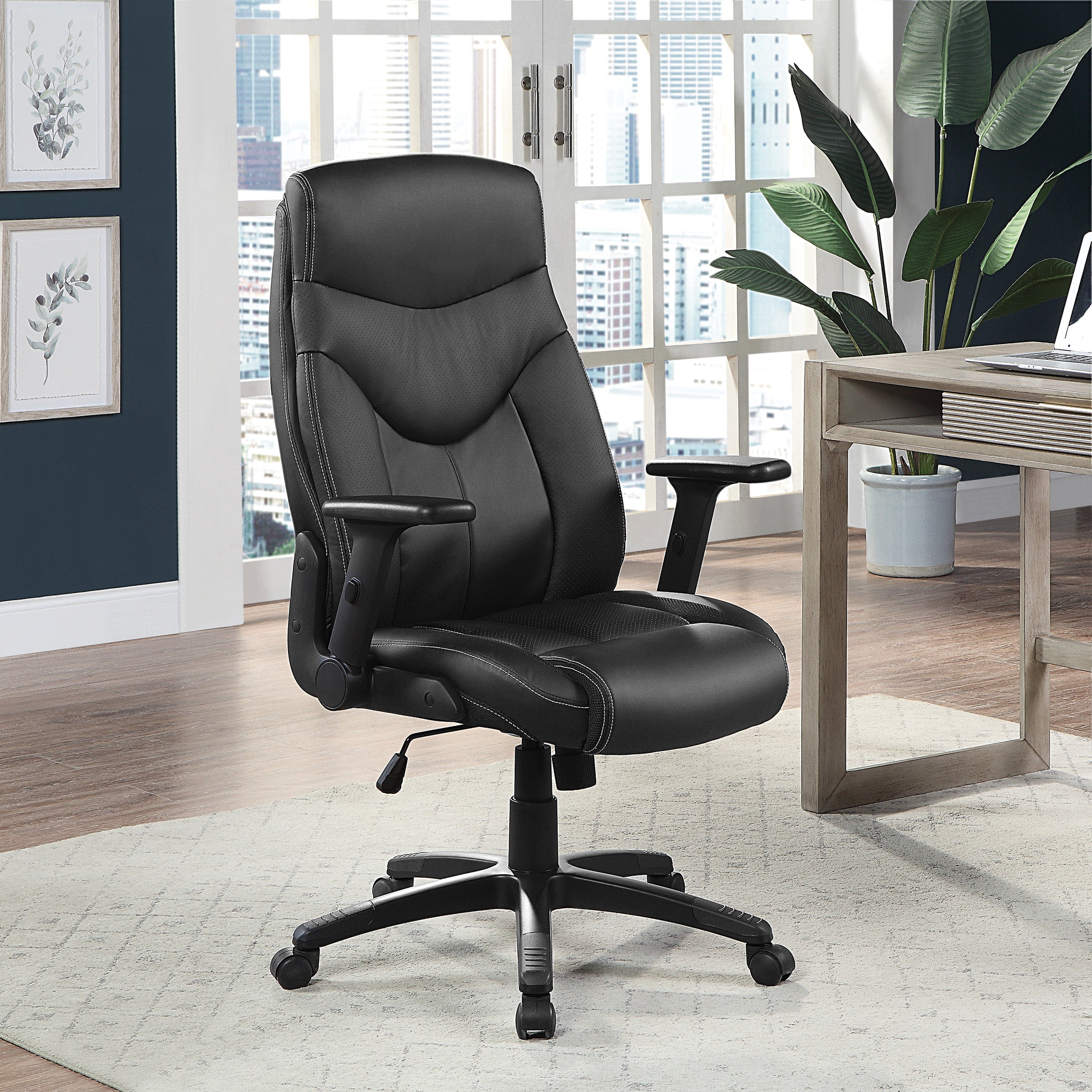 Exec Bonded Lthr Office Chair - Black