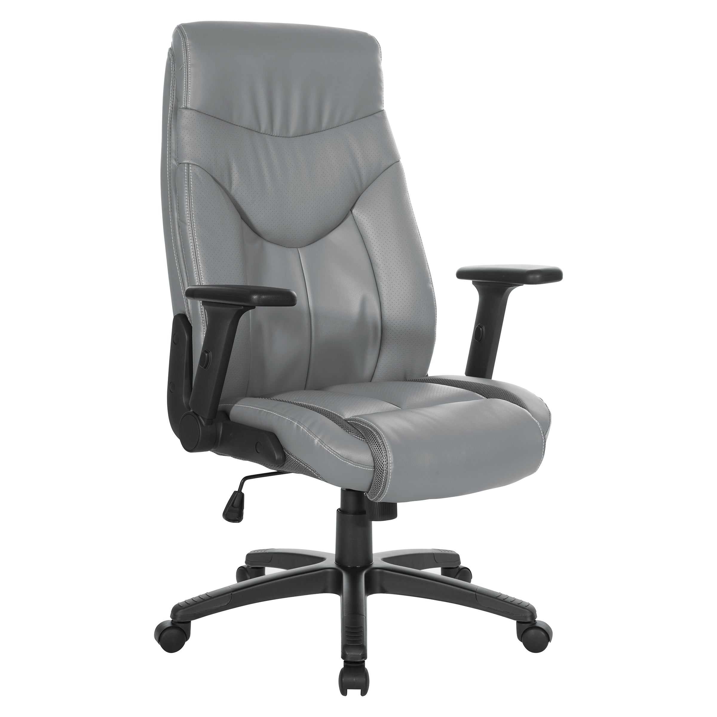 Exec Bonded Lthr Office Chair - Charcoal