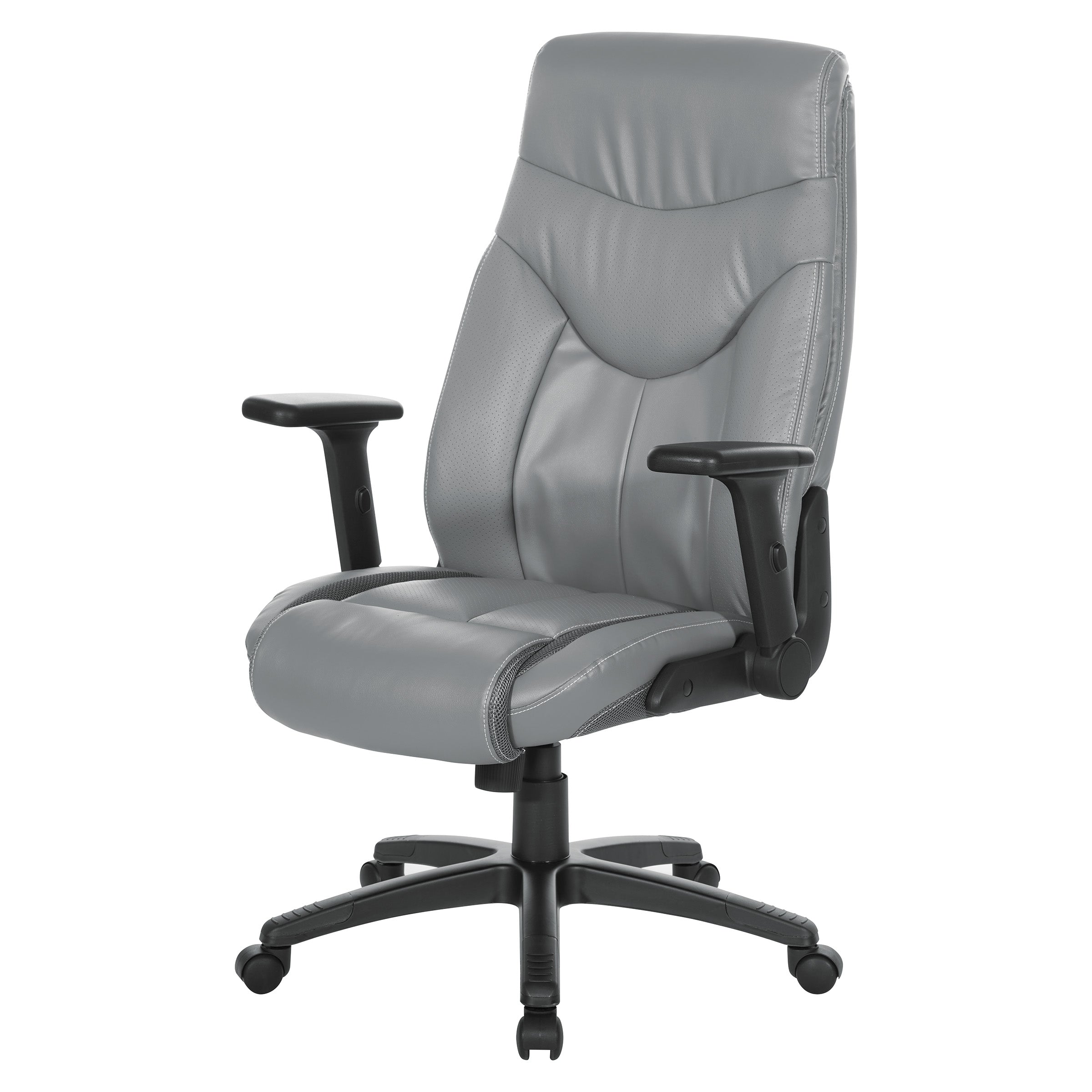 Exec Bonded Lthr Office Chair - Charcoal
