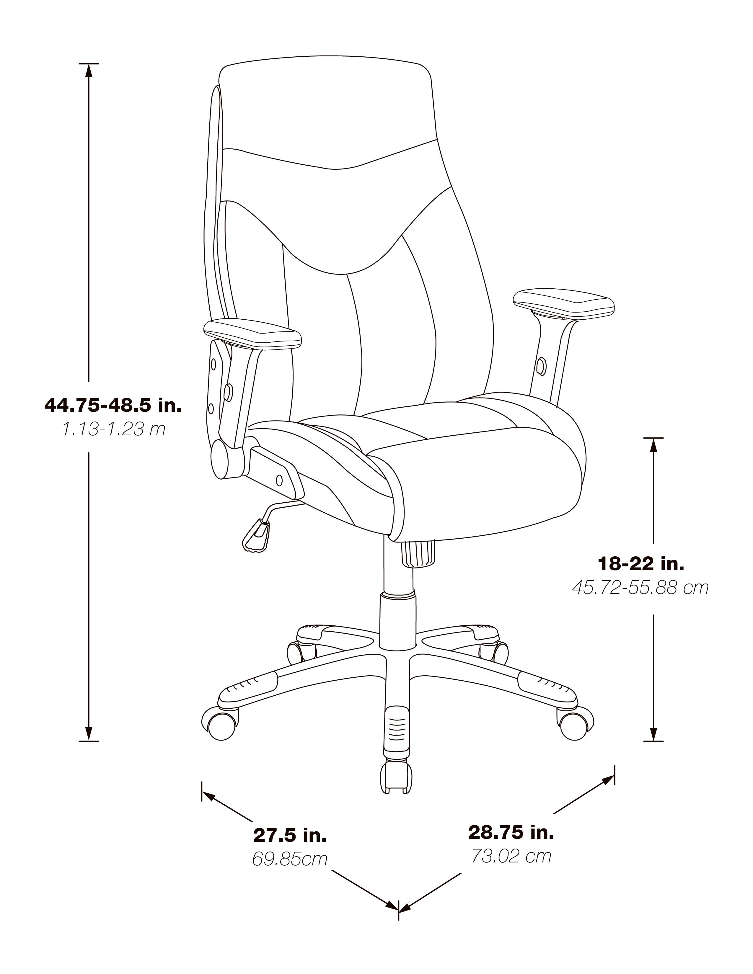 Exec Bonded Lthr Office Chair - Charcoal