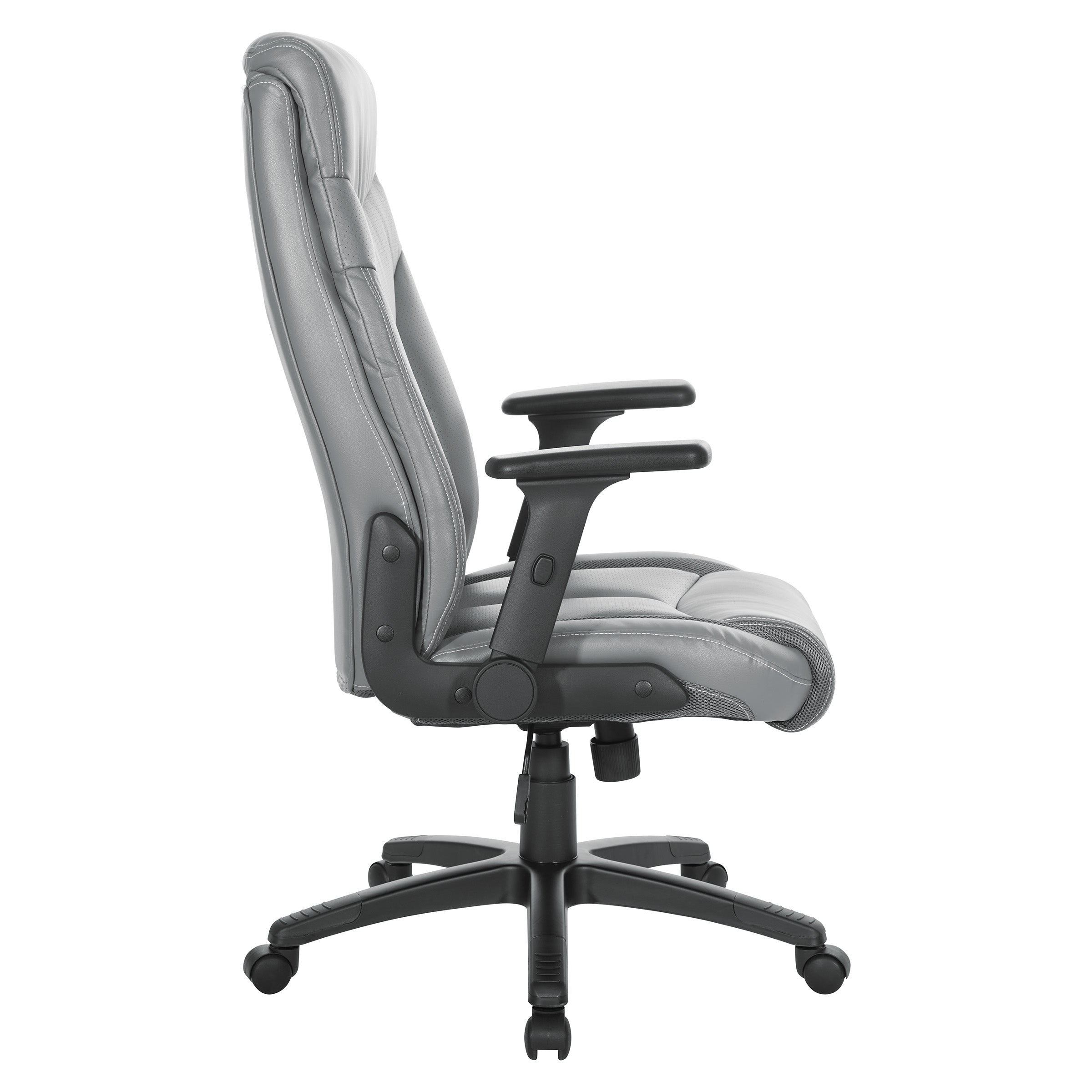 Exec Bonded Lthr Office Chair - Charcoal