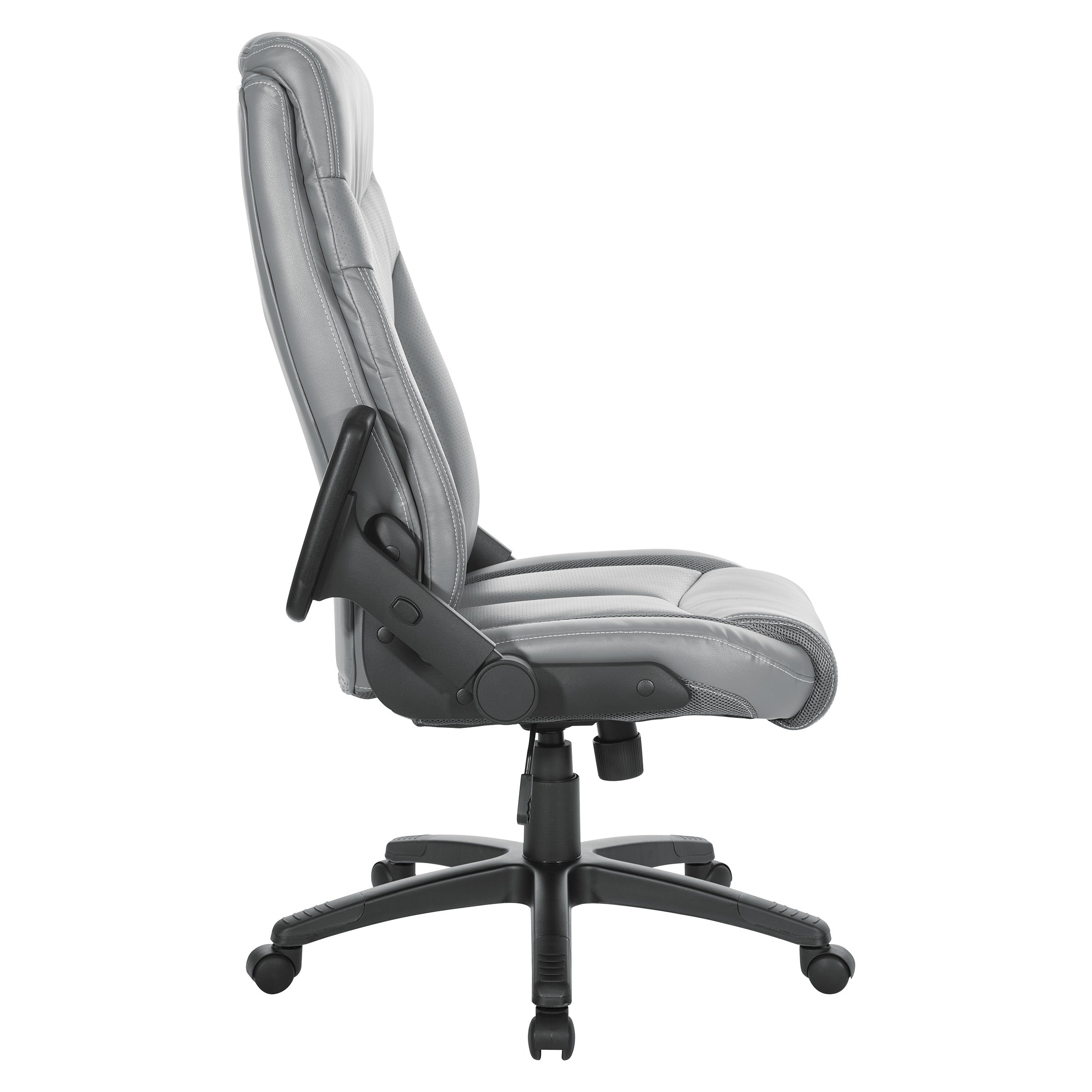 Exec Bonded Lthr Office Chair - Charcoal