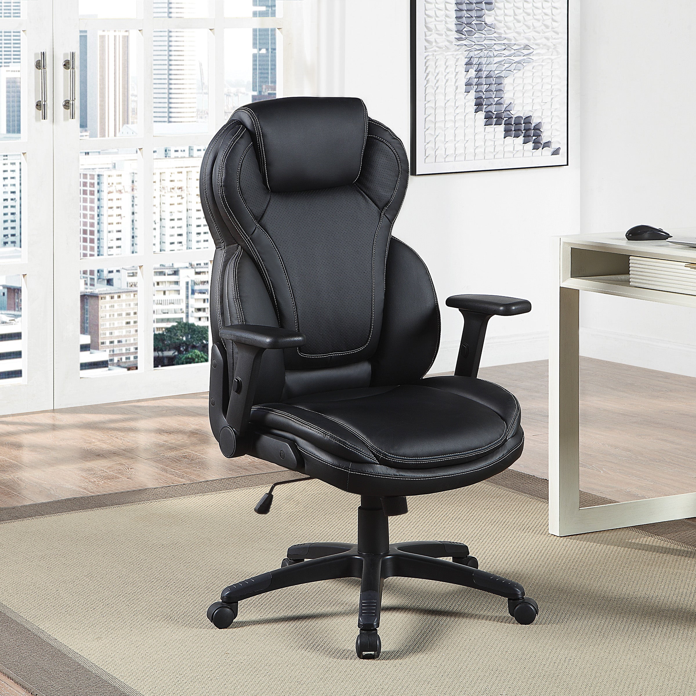 Exec Bonded Lthr Office Chair - Black