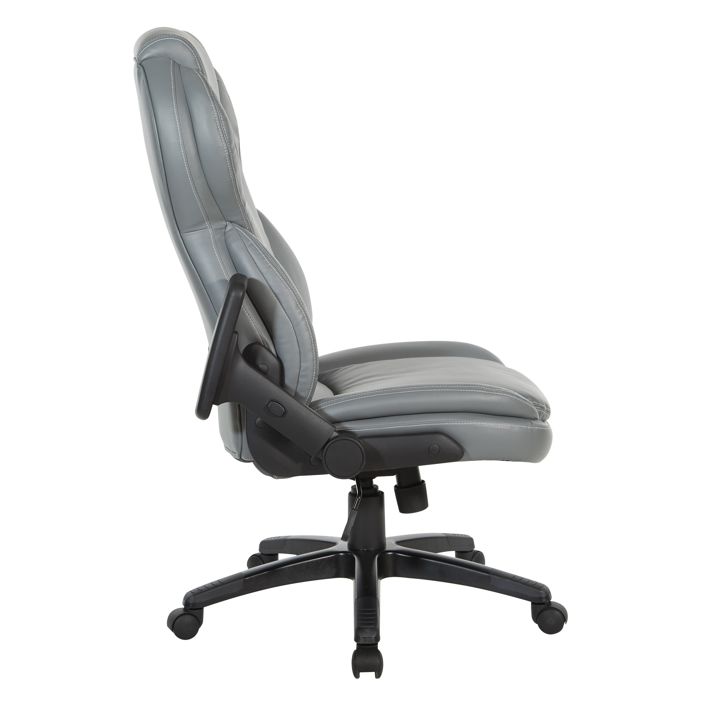 Exec Bonded Lthr Office Chair - Charcoal