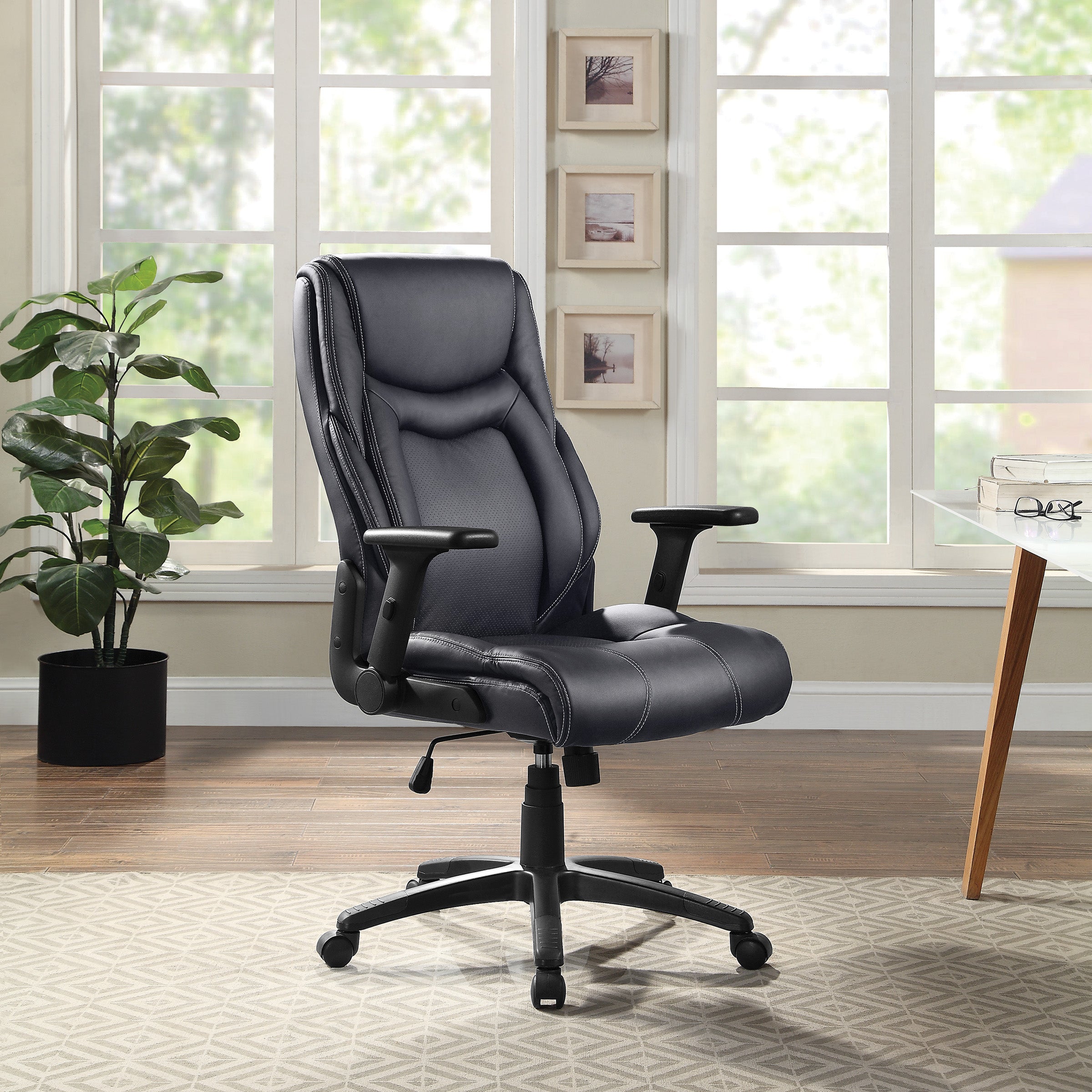 Exec Bonded Lthr Office Chair - Black
