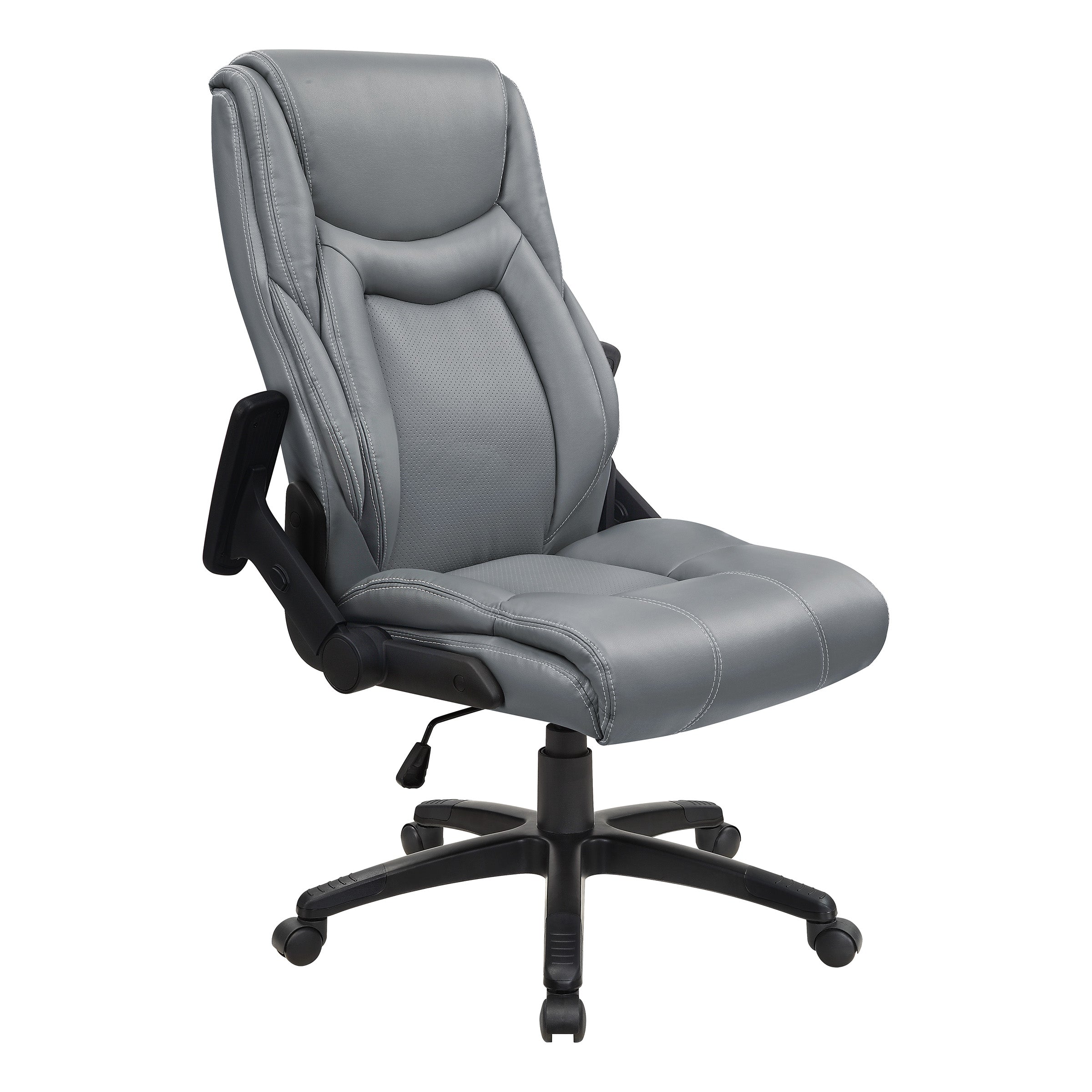 Exec Bonded Lthr Office Chair - Charcoal