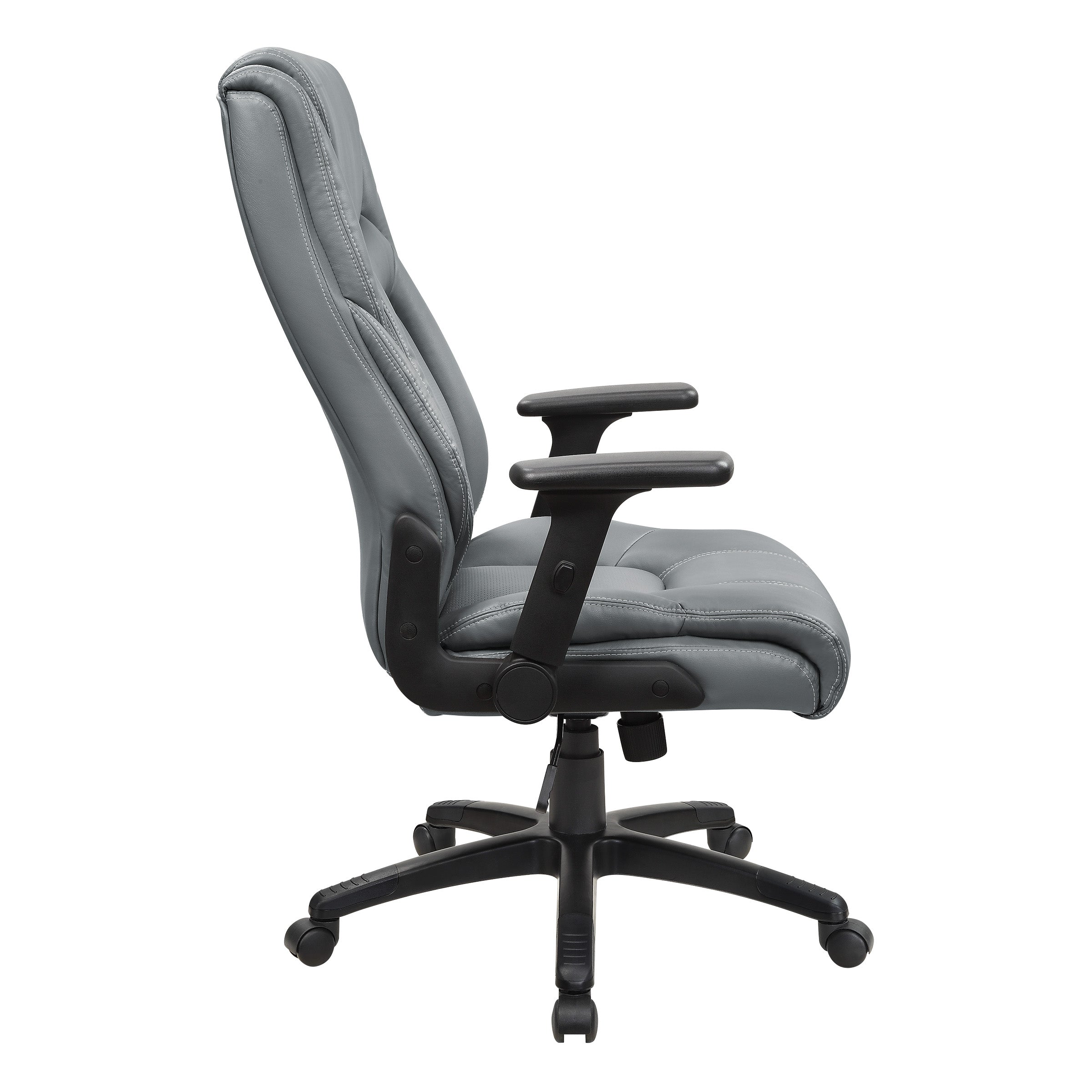Exec Bonded Lthr Office Chair - Charcoal