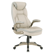 Exec Bonded Lthr Office Chair - Taupe / Cocoa