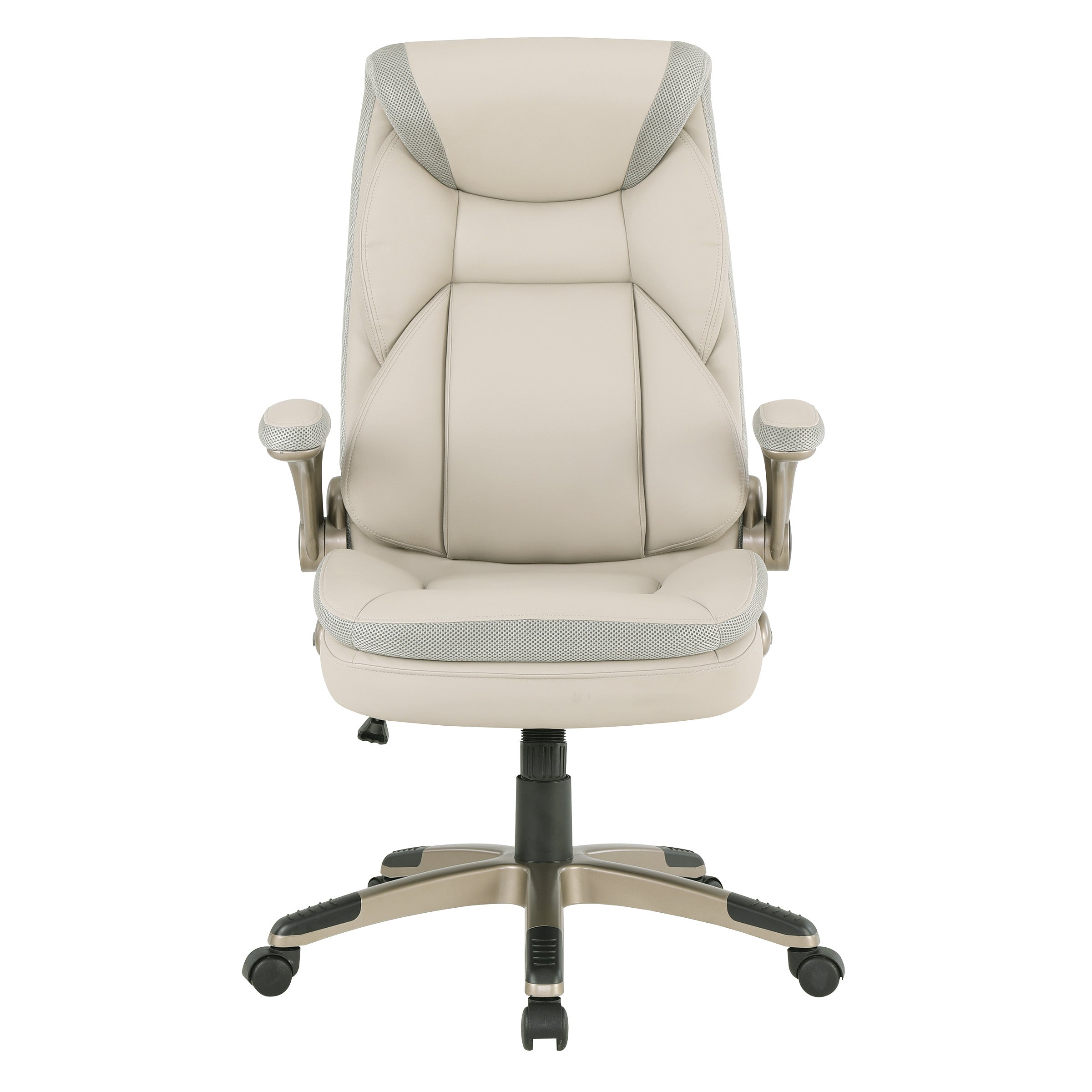 Exec Bonded Lthr Office Chair - Taupe / Cocoa