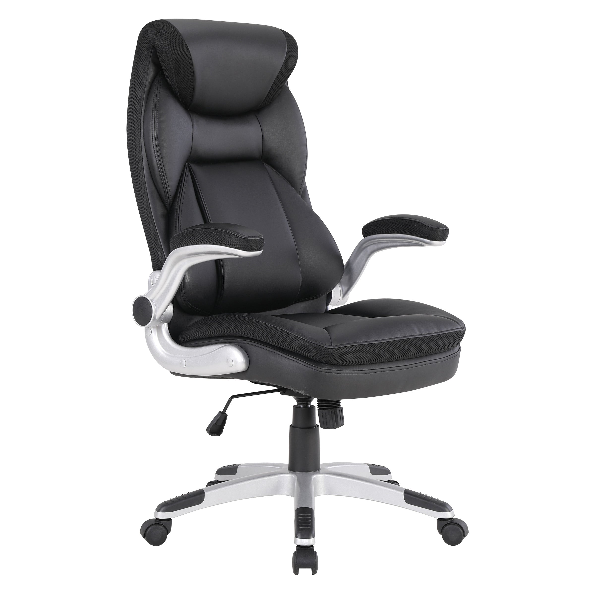 Exec Bonded Lthr Office Chair - Black / Silver