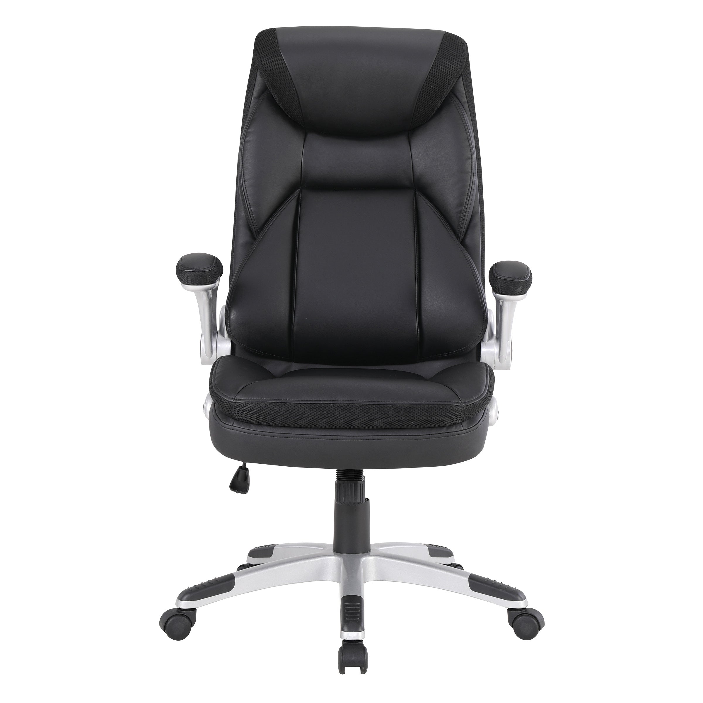 Exec Bonded Lthr Office Chair - Black / Silver