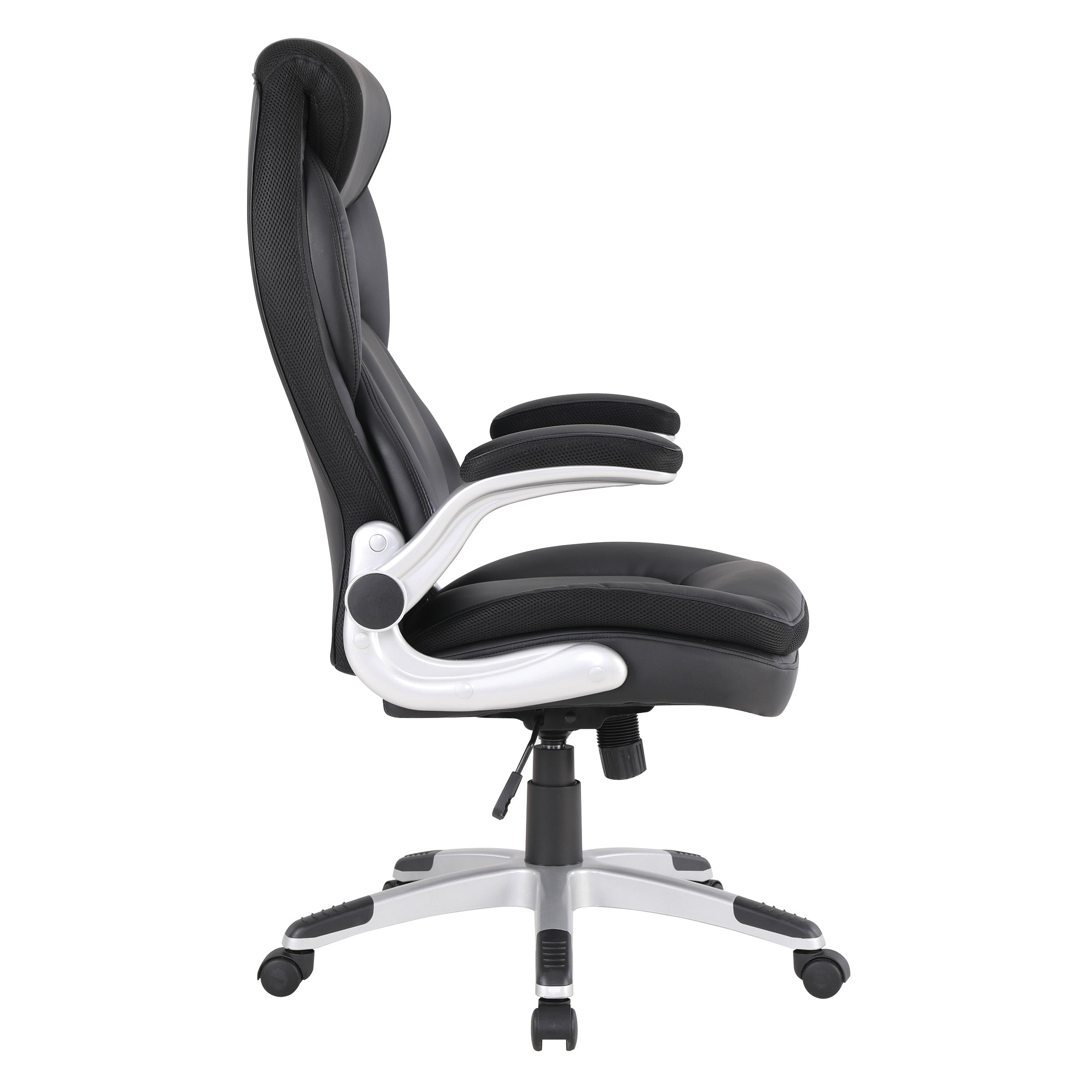 Exec Bonded Lthr Office Chair - Black / Silver