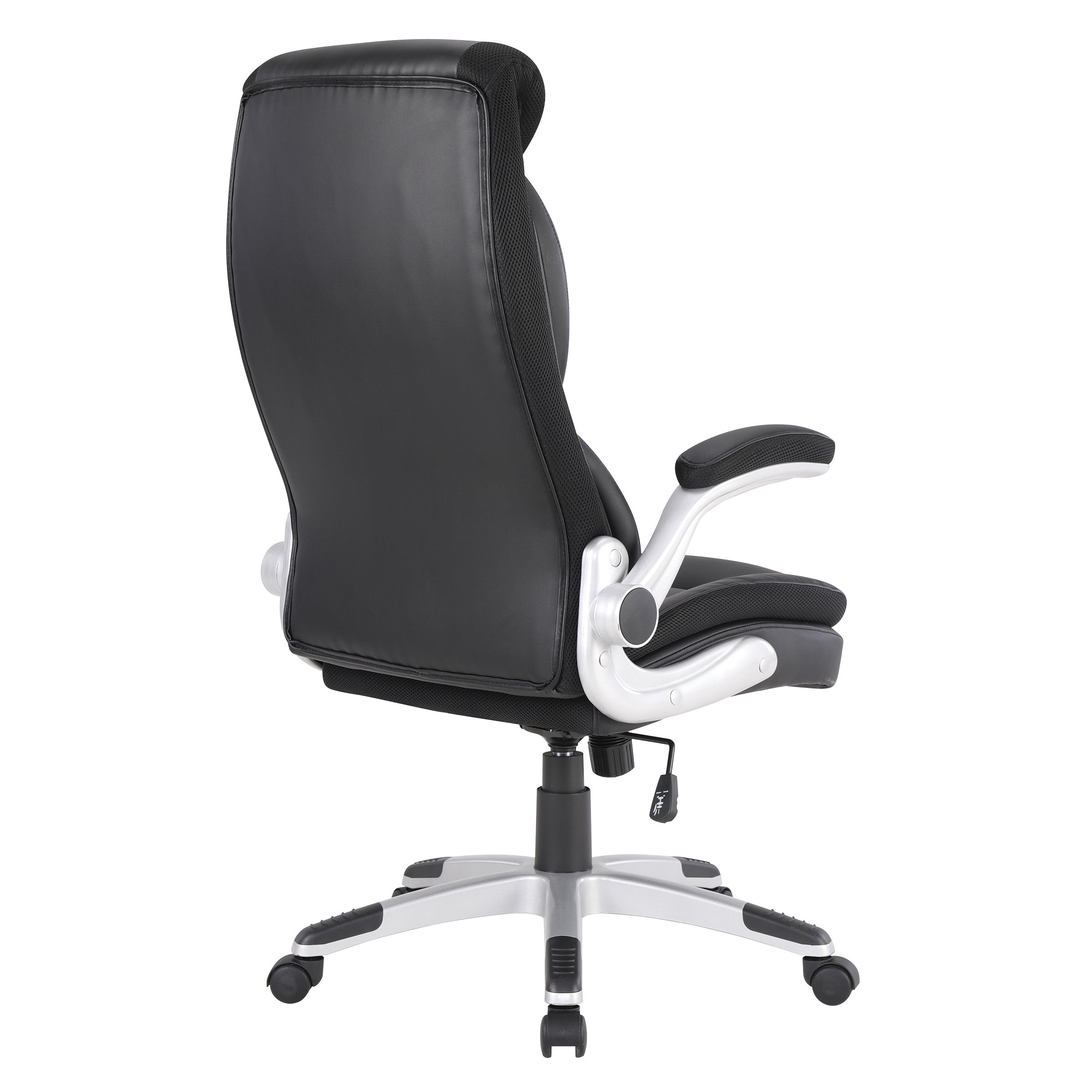 Exec Bonded Lthr Office Chair - Black / Silver