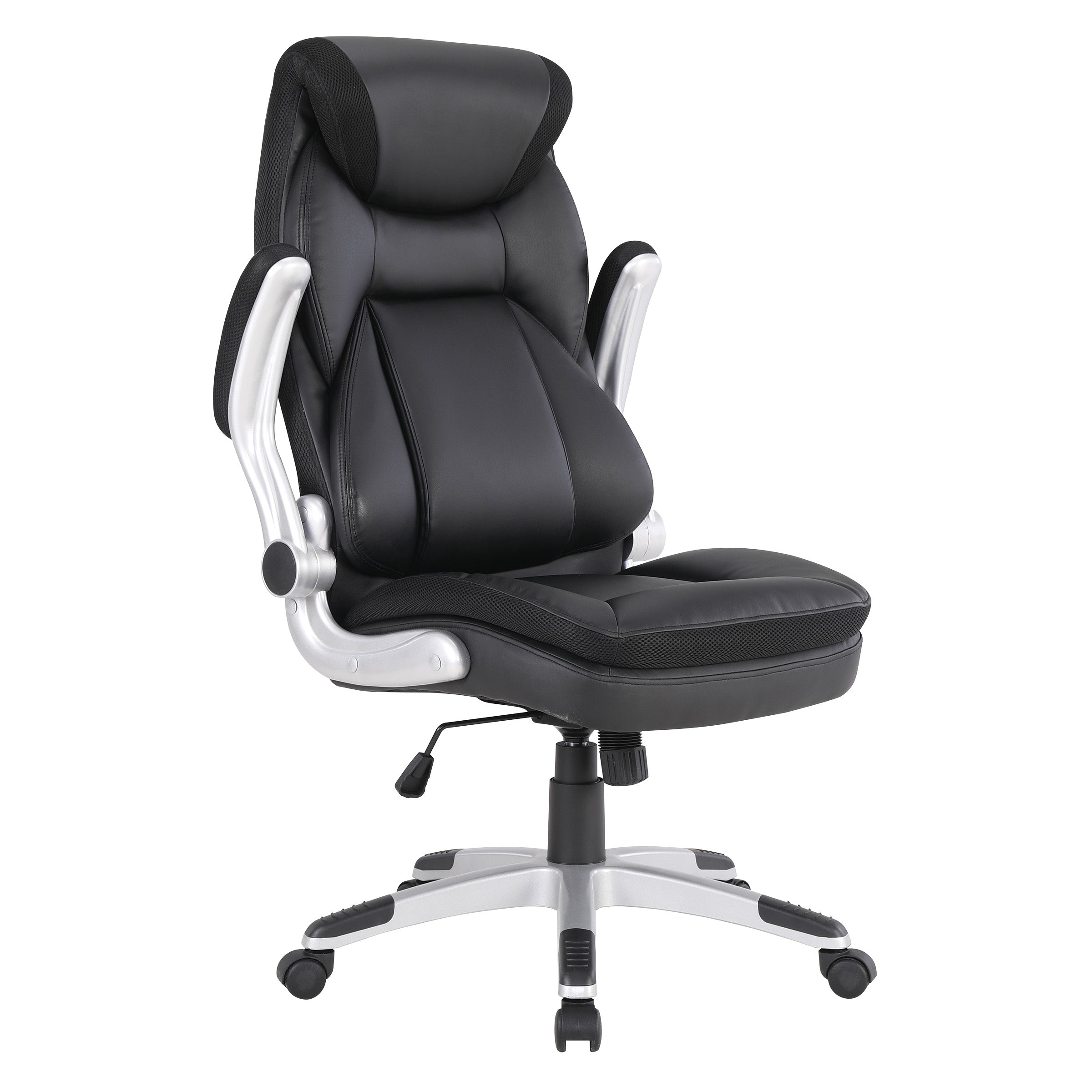 Exec Bonded Lthr Office Chair - Black / Silver