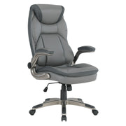 Exec Bonded Lthr Office Chair - Charcoal / Titanium