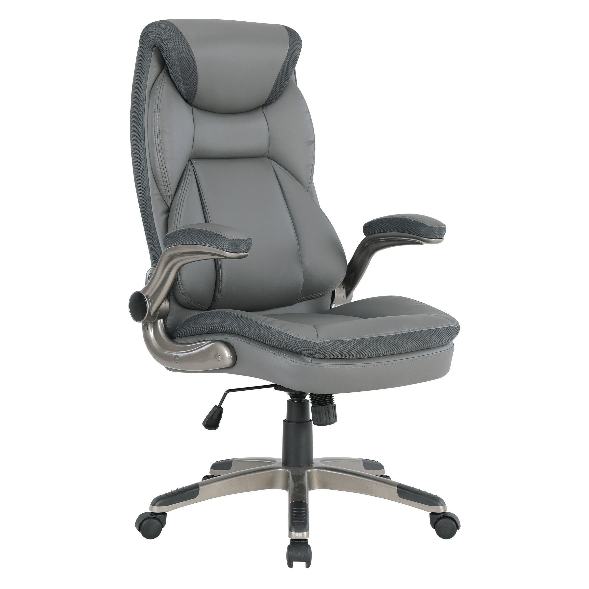 Exec Bonded Lthr Office Chair - Charcoal / Titanium