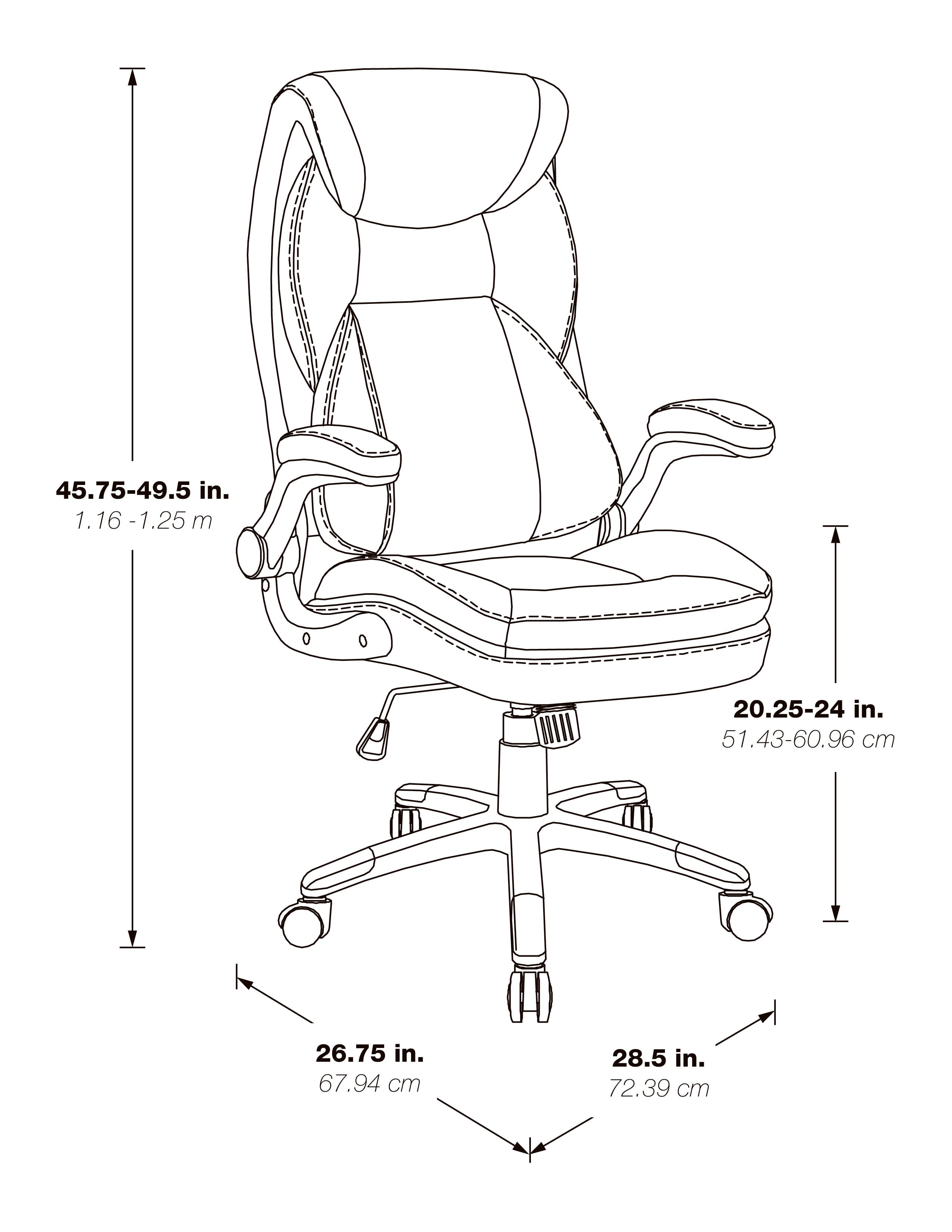 Exec Bonded Lthr Office Chair - Charcoal / Titanium