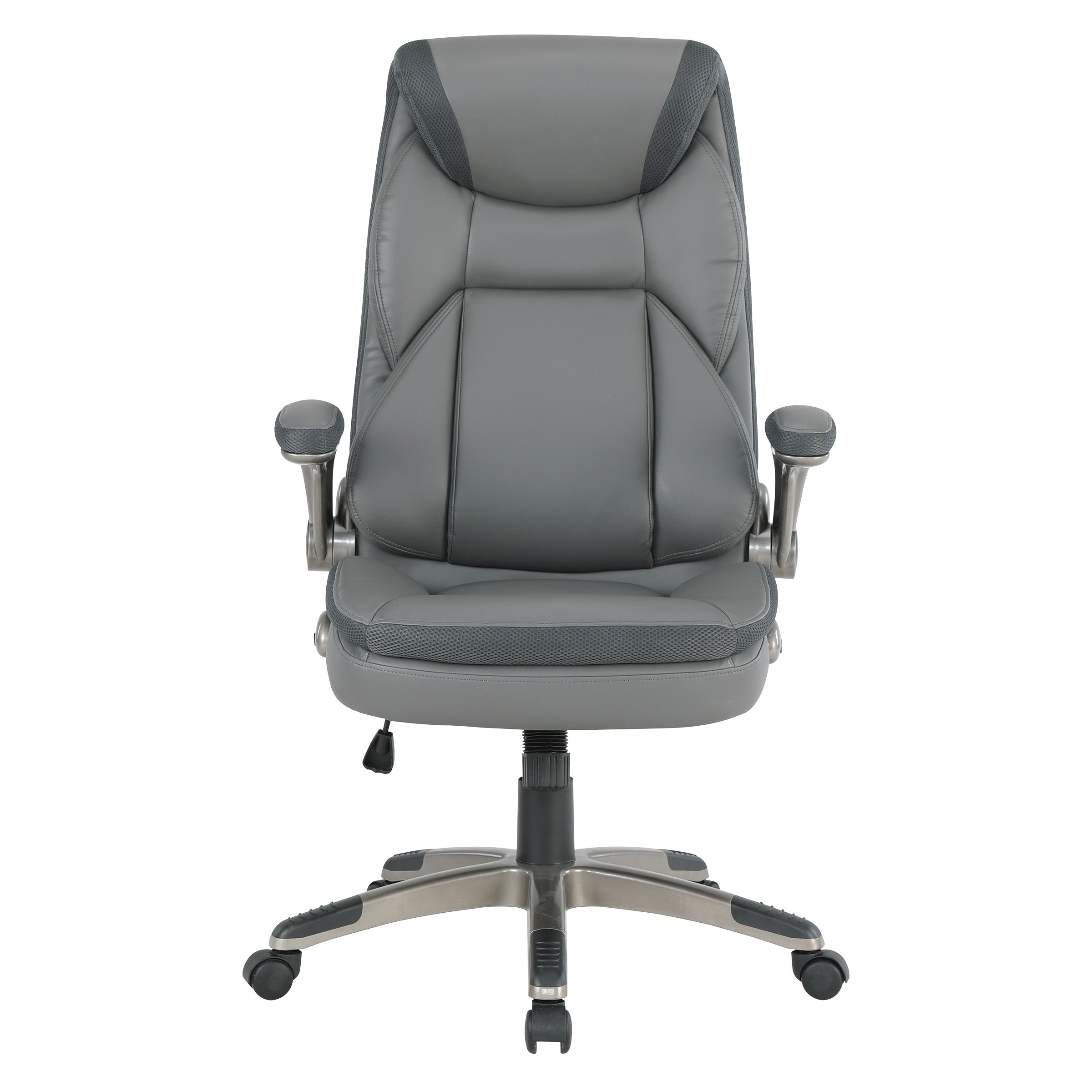 Exec Bonded Lthr Office Chair - Charcoal / Titanium