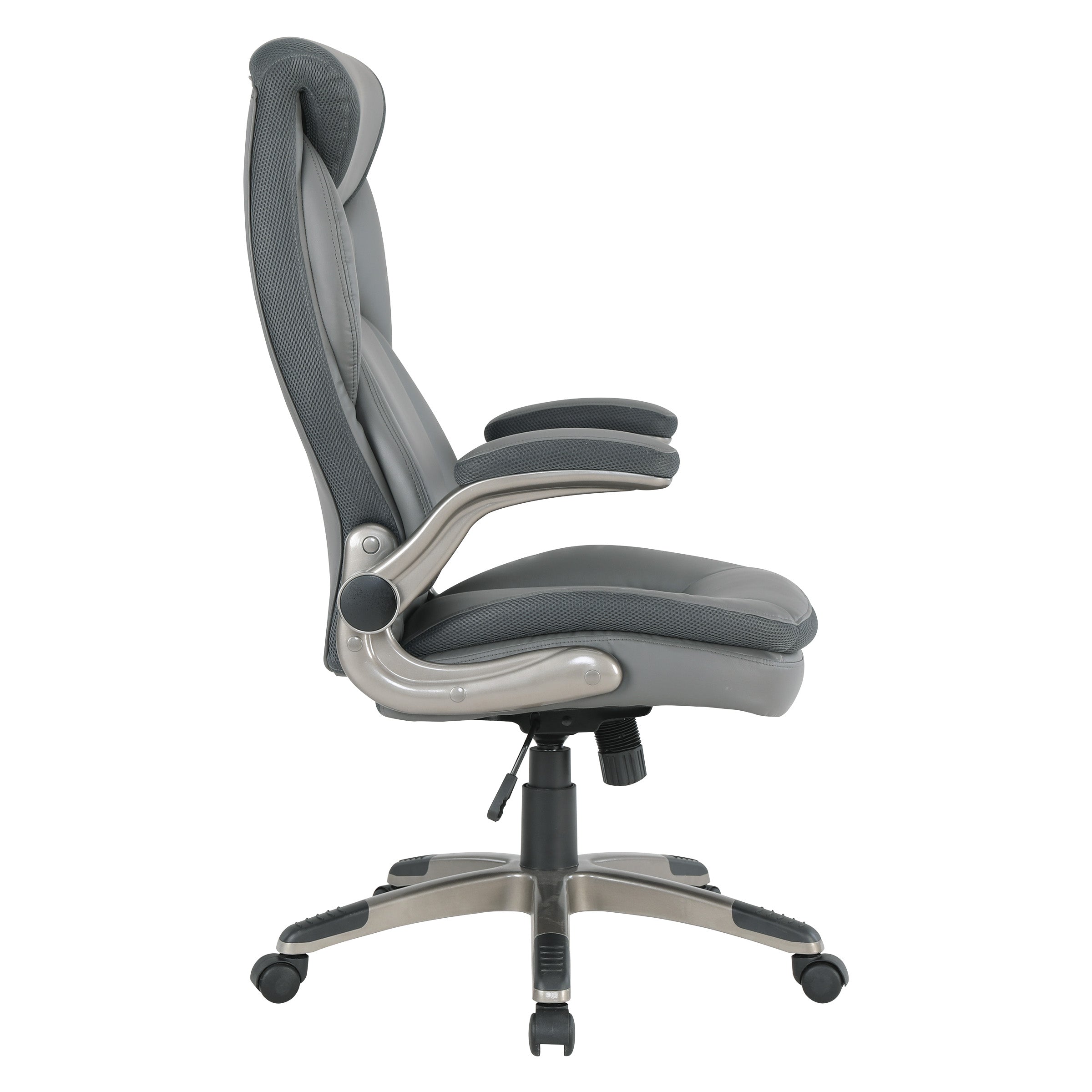 Exec Bonded Lthr Office Chair - Charcoal / Titanium