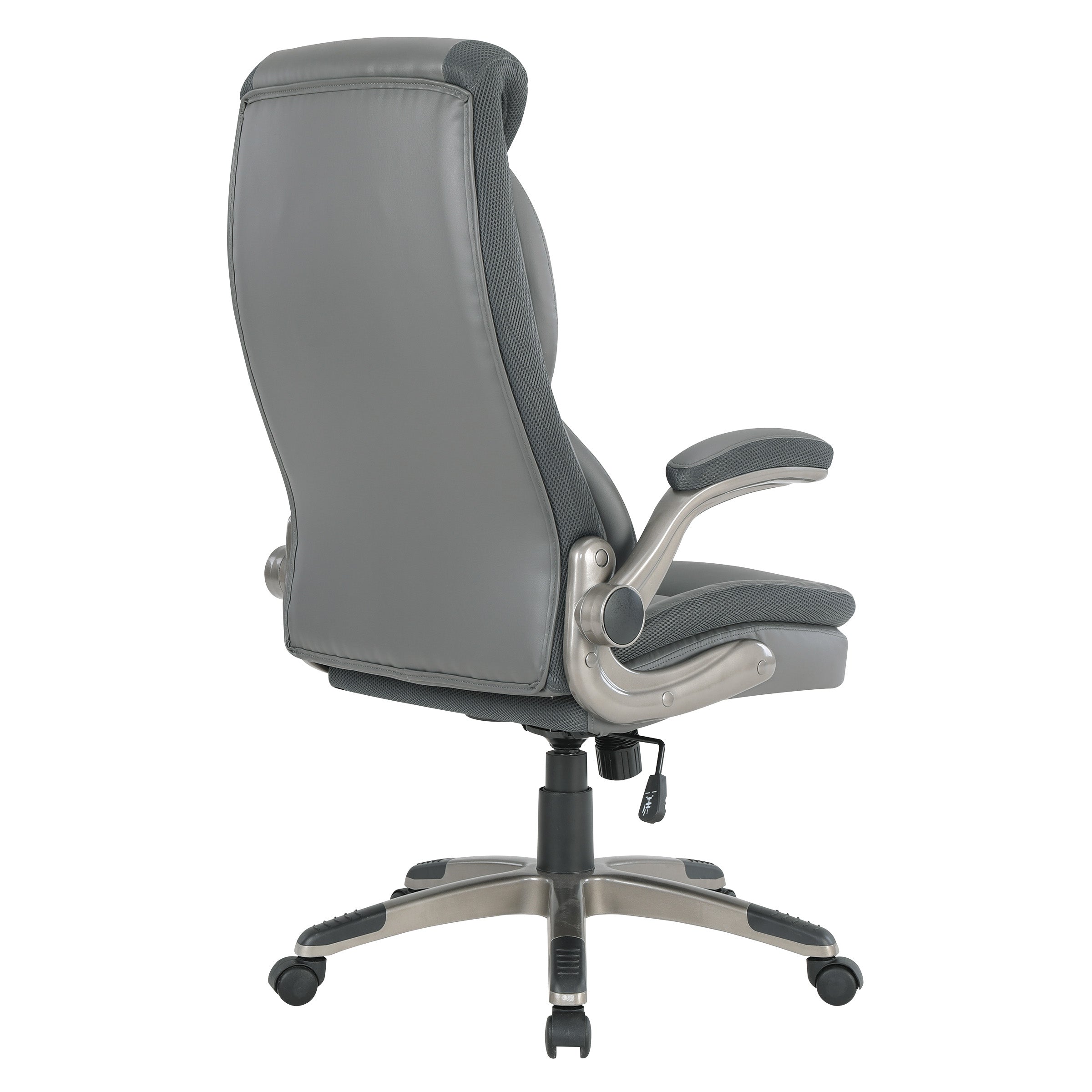 Exec Bonded Lthr Office Chair - Charcoal / Titanium