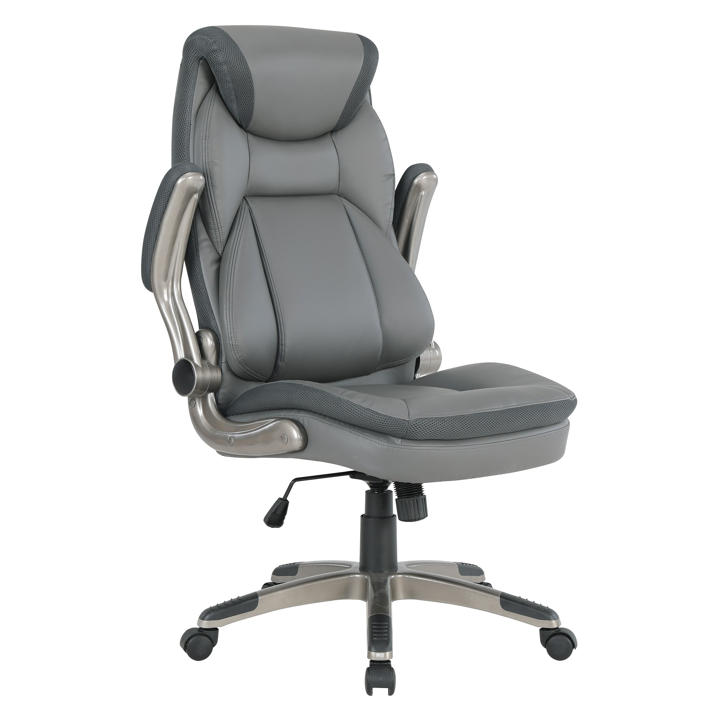 Exec Bonded Lthr Office Chair - Charcoal / Titanium