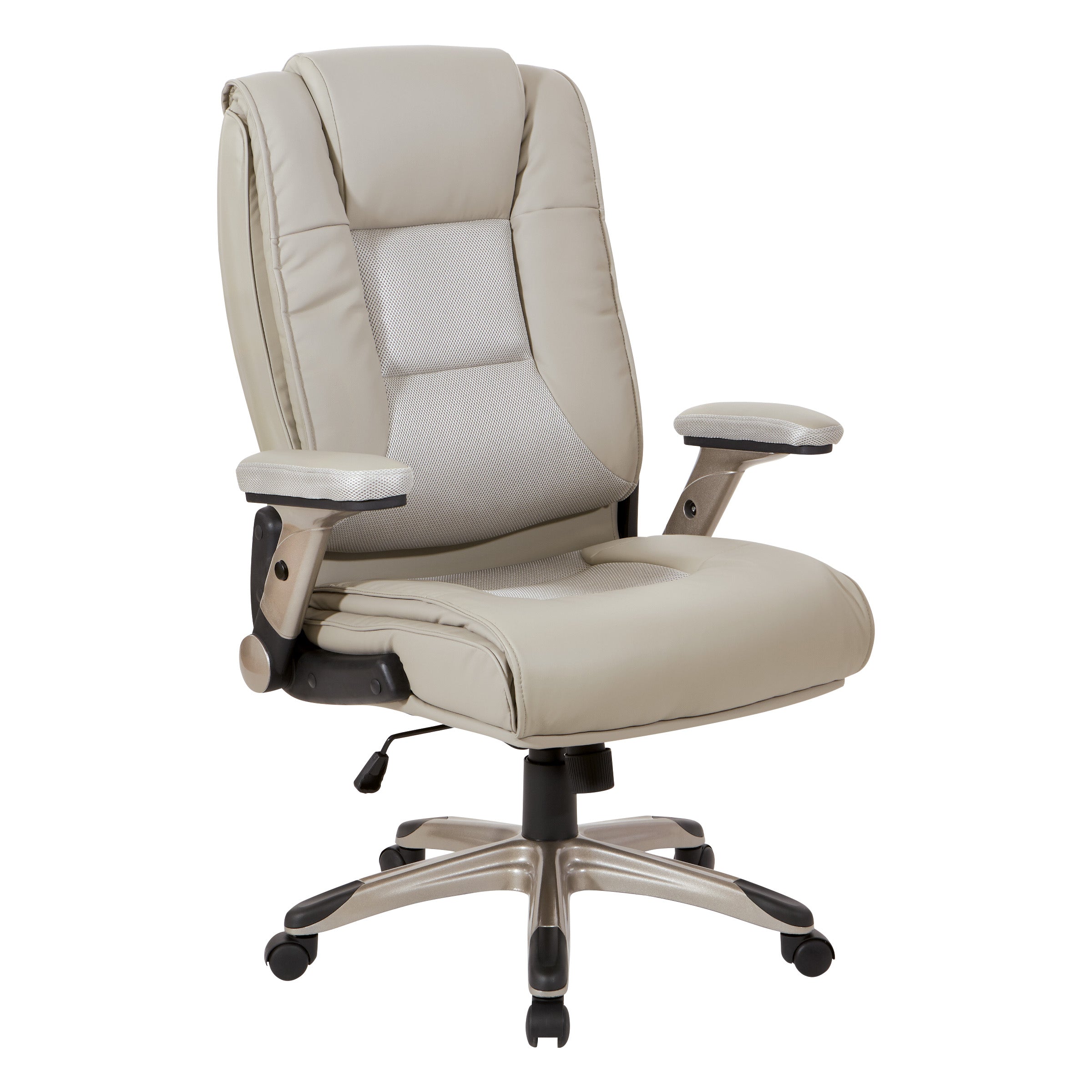 Exec Bonded Lthr Office Chair - Taupe / Cocoa