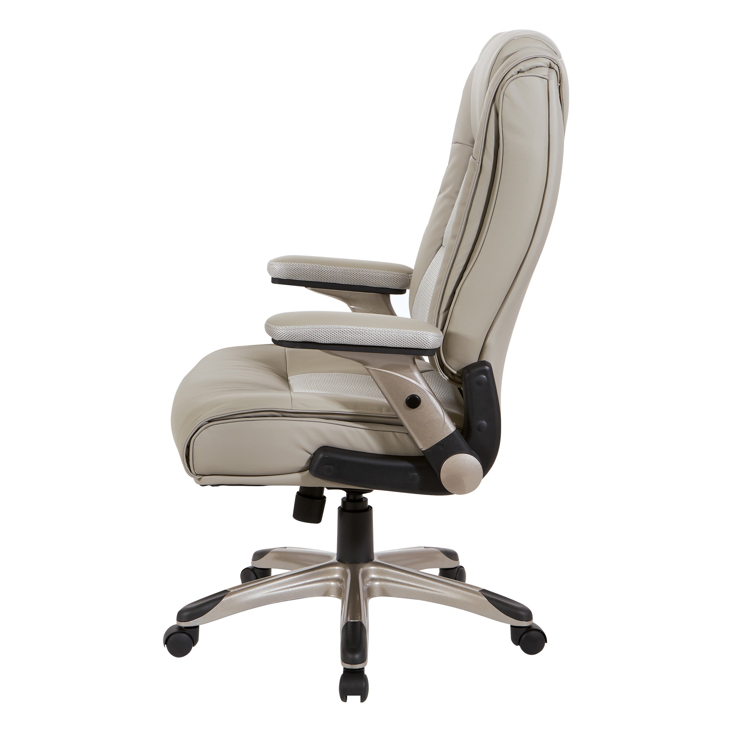 Exec Bonded Lthr Office Chair - Taupe / Cocoa