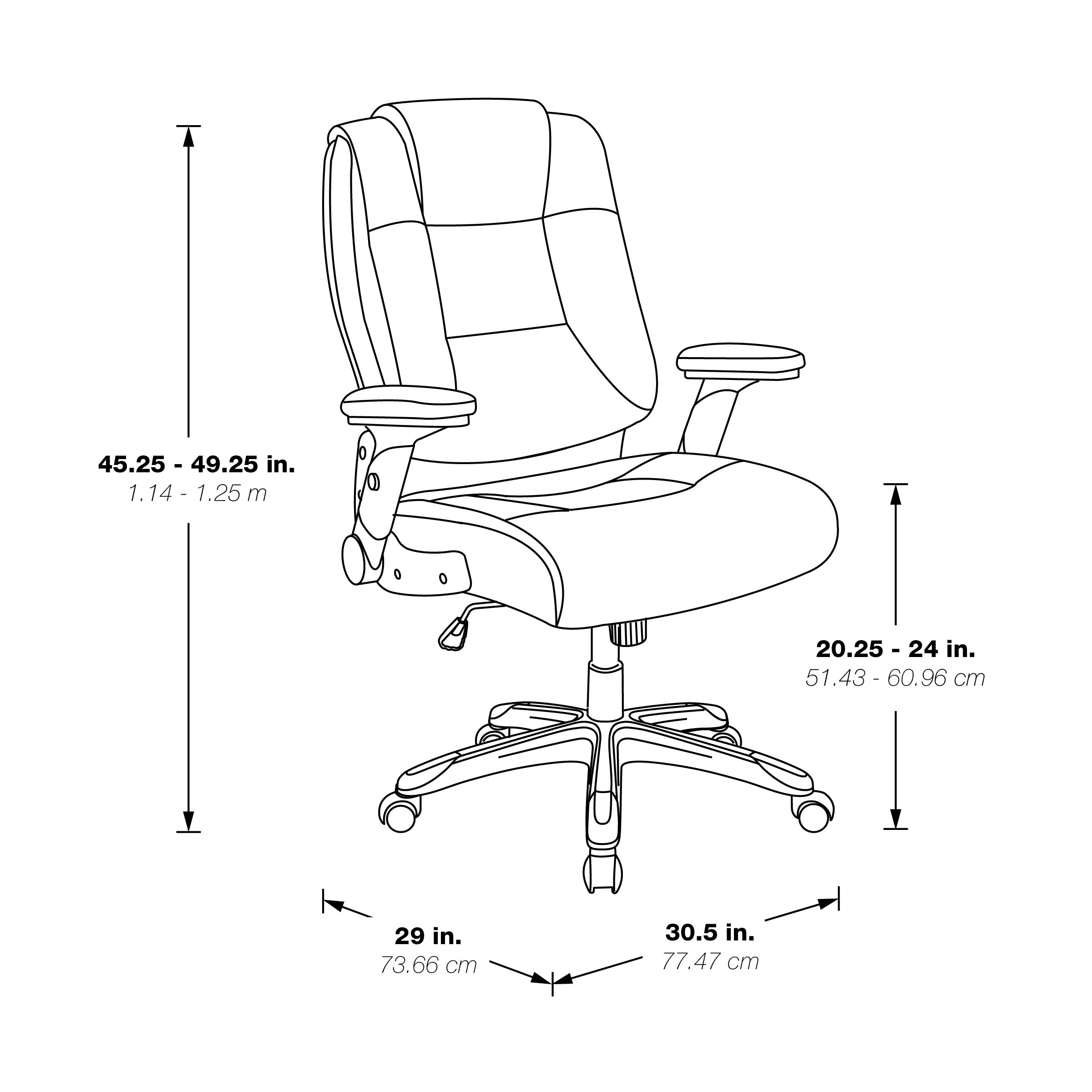Exec Bonded Lthr Office Chair - Taupe / Cocoa