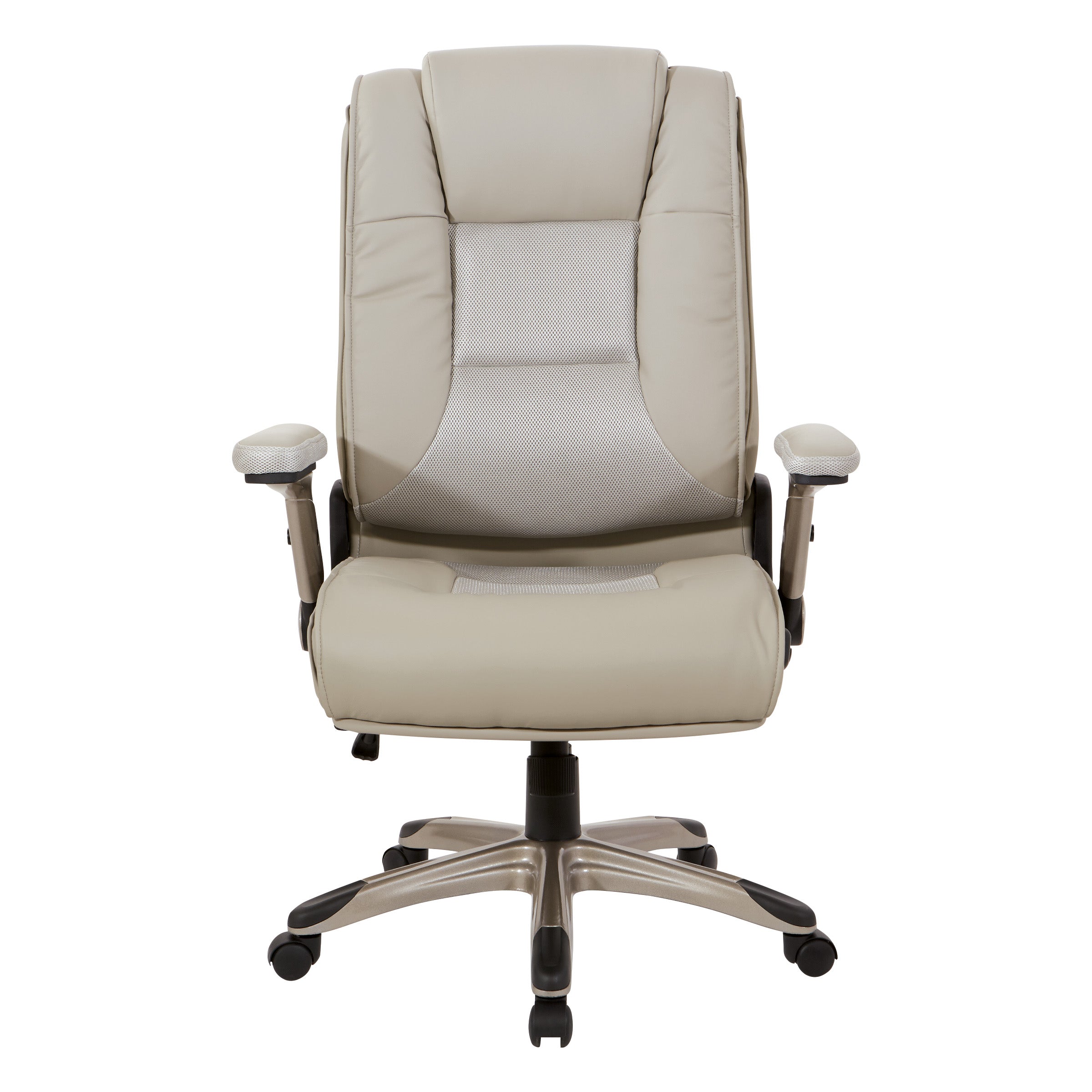 Exec Bonded Lthr Office Chair - Taupe / Cocoa