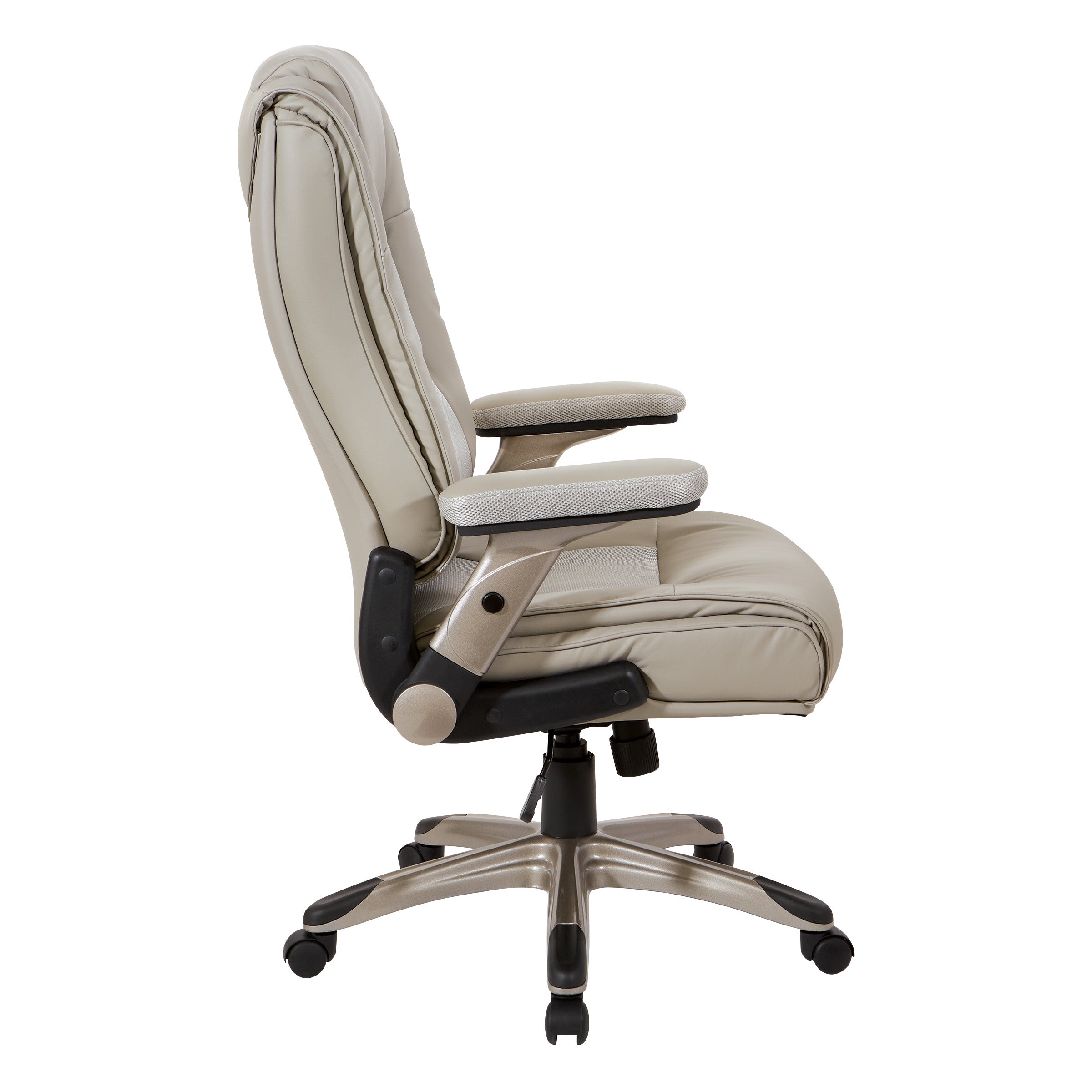Exec Bonded Lthr Office Chair - Taupe / Cocoa