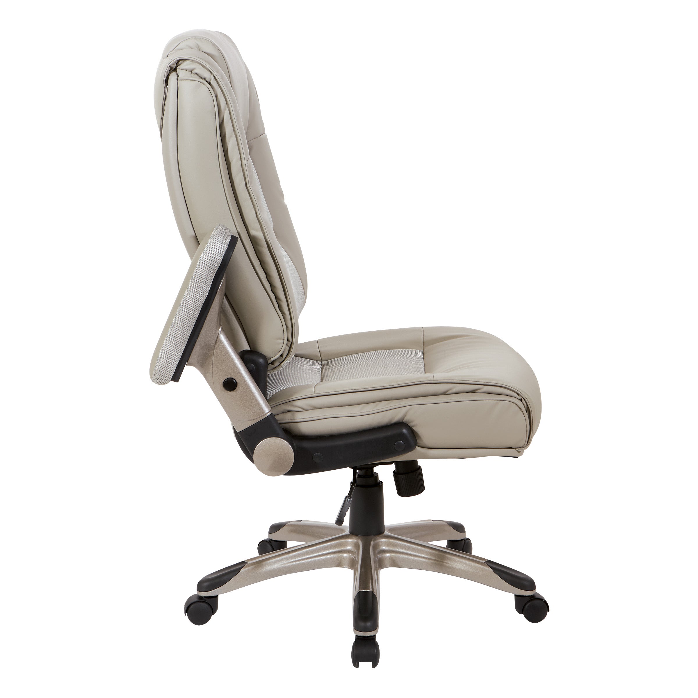 Exec Bonded Lthr Office Chair - Taupe / Cocoa