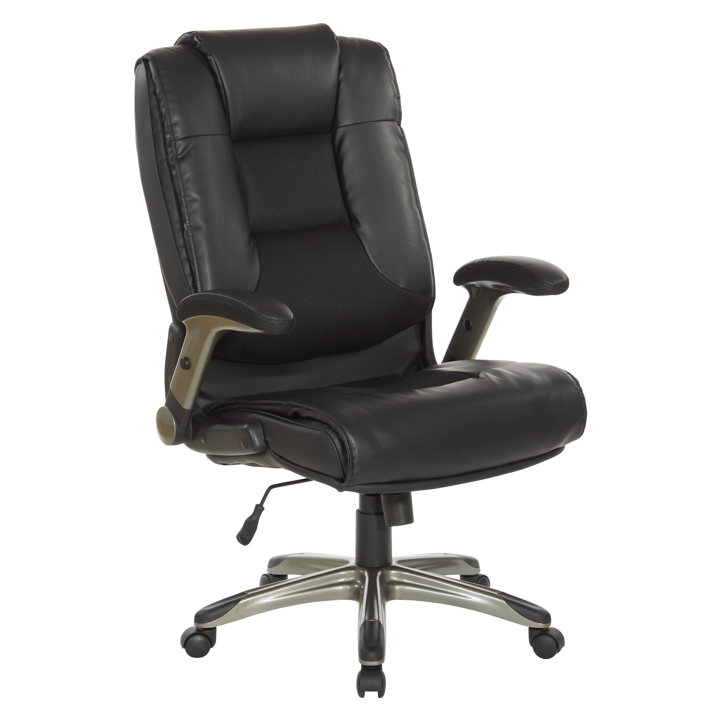 Exec Bonded Lthr Office Chair - Black / Titanium