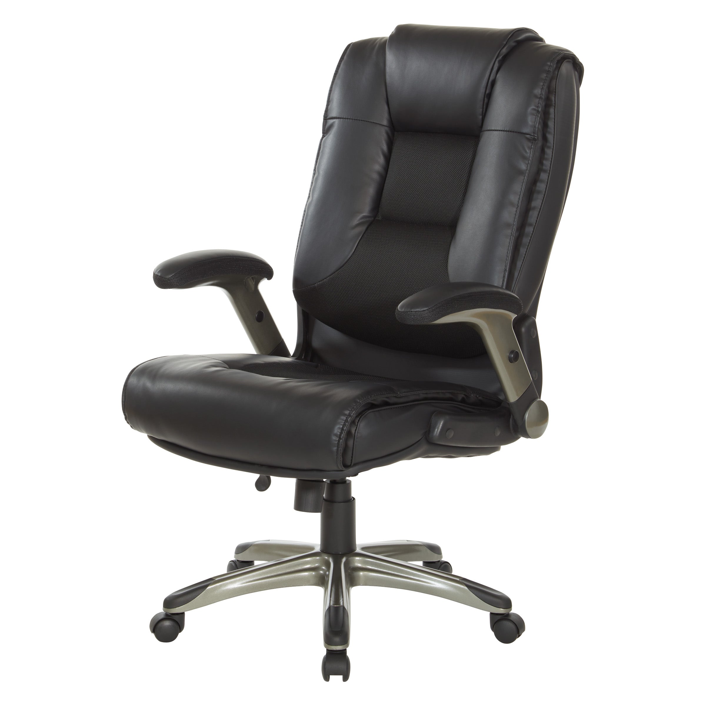 Exec Bonded Lthr Office Chair - Black / Titanium