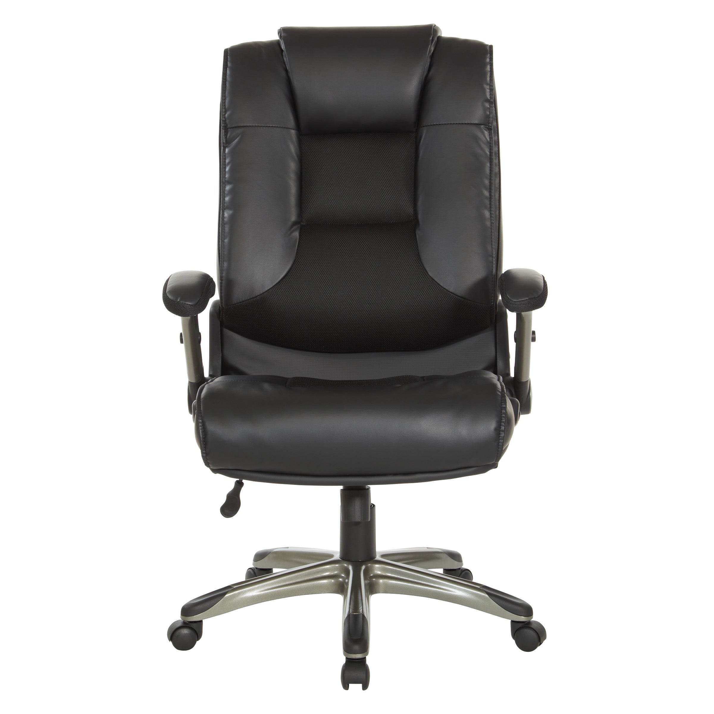 Exec Bonded Lthr Office Chair - Black / Titanium