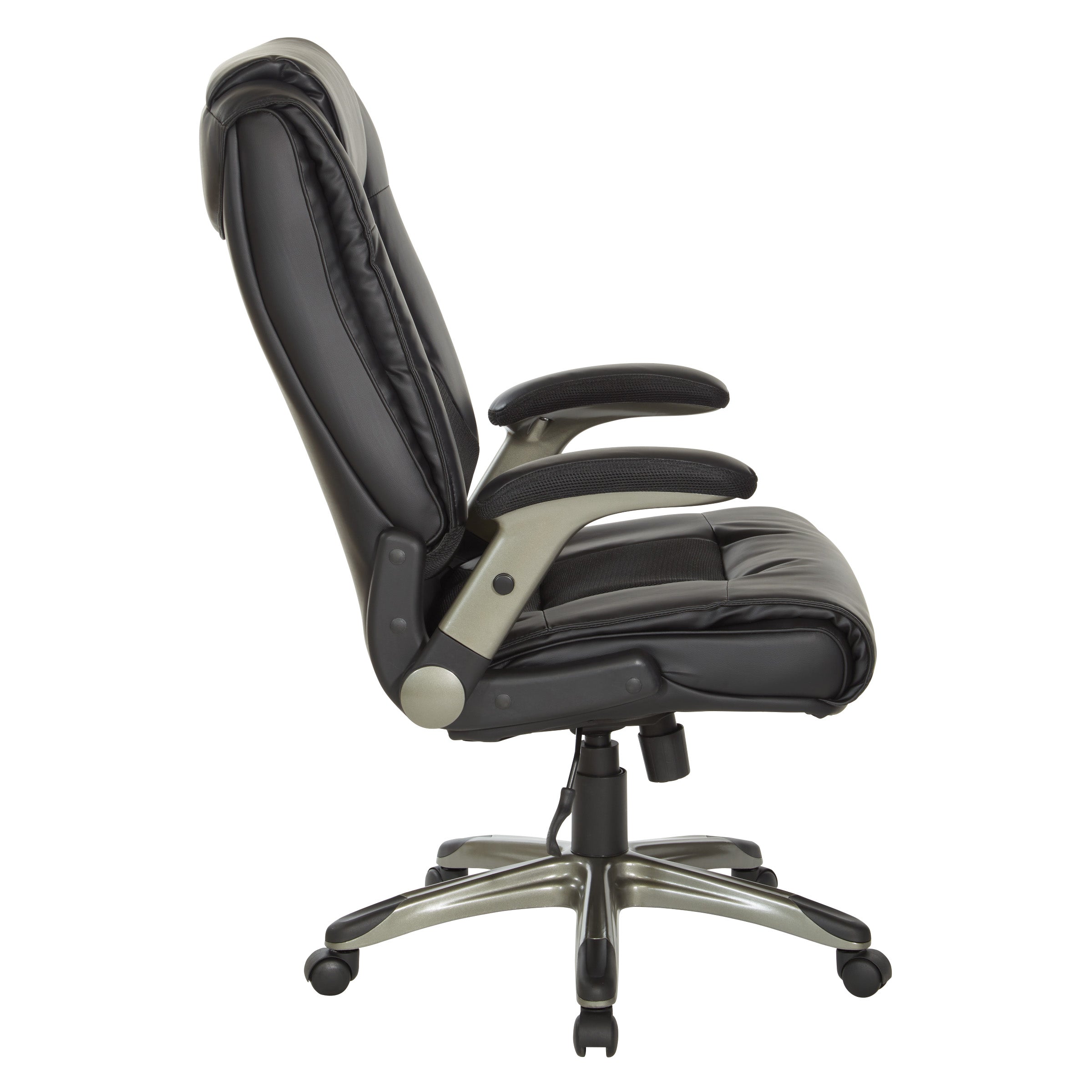 Exec Bonded Lthr Office Chair - Black / Titanium