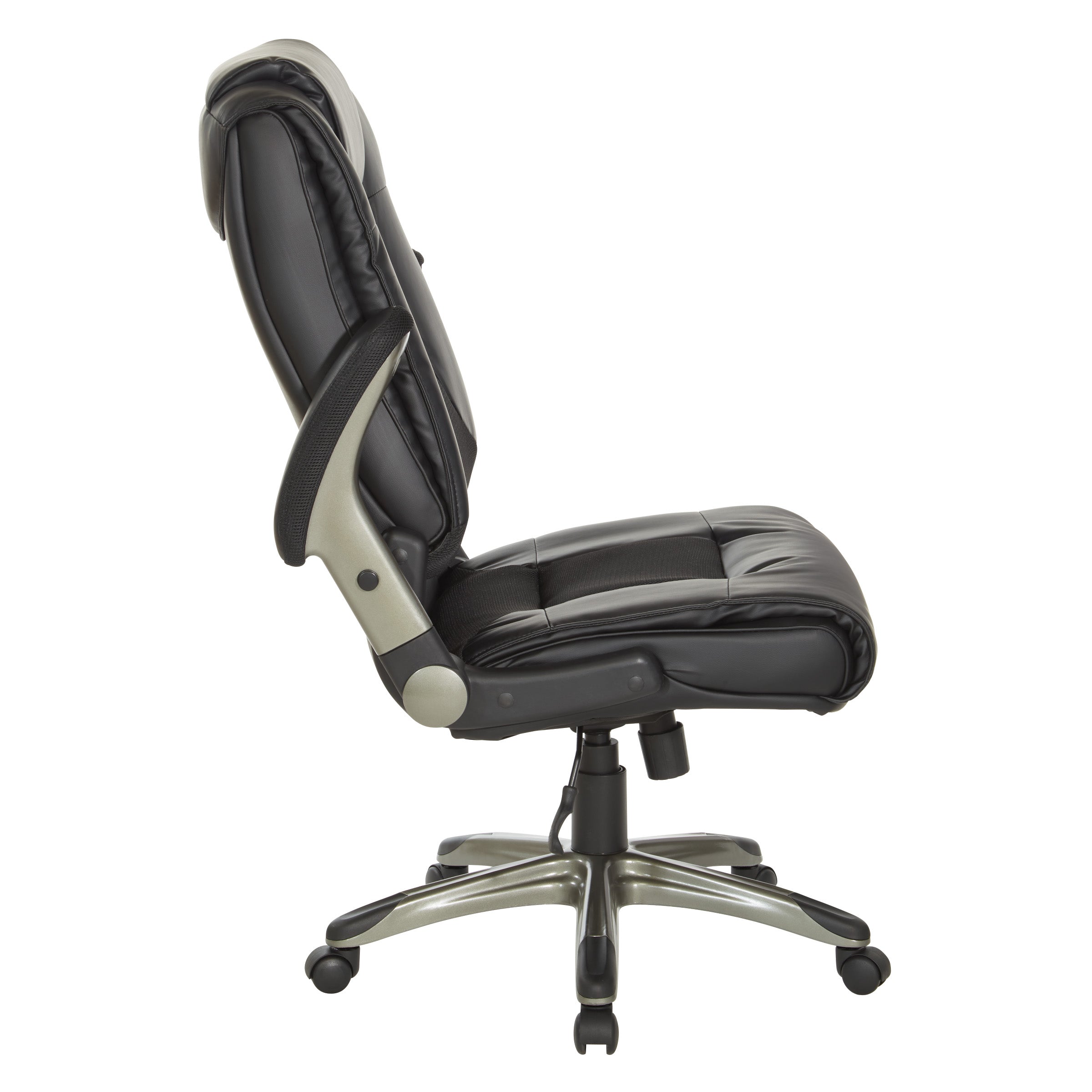 Exec Bonded Lthr Office Chair - Black / Titanium