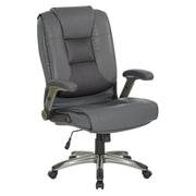 Exec Bonded Lthr Office Chair - Charcoal Grey / Titanium