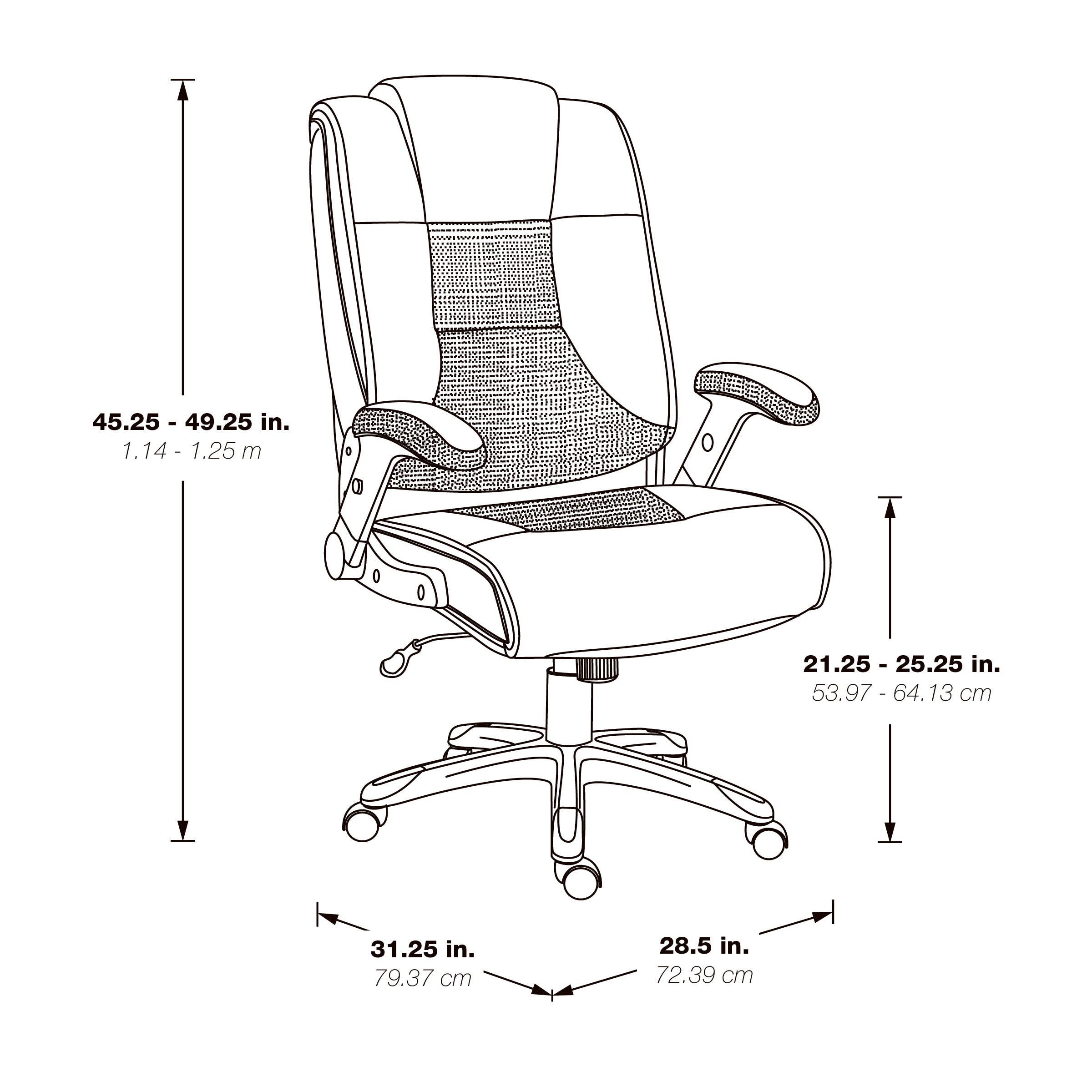 Exec Bonded Lthr Office Chair - Charcoal Grey / Titanium