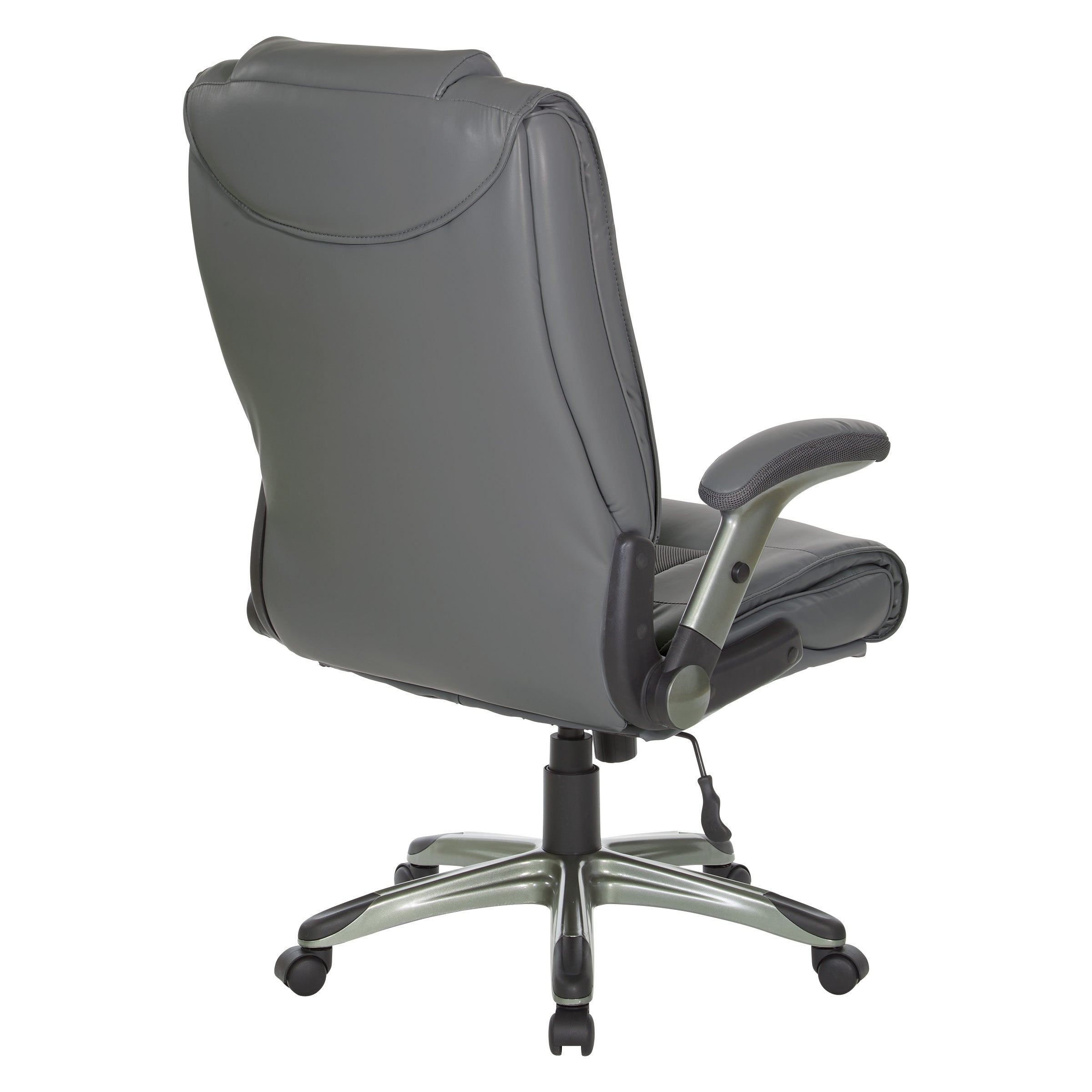 Exec Bonded Lthr Office Chair - Charcoal Grey / Titanium
