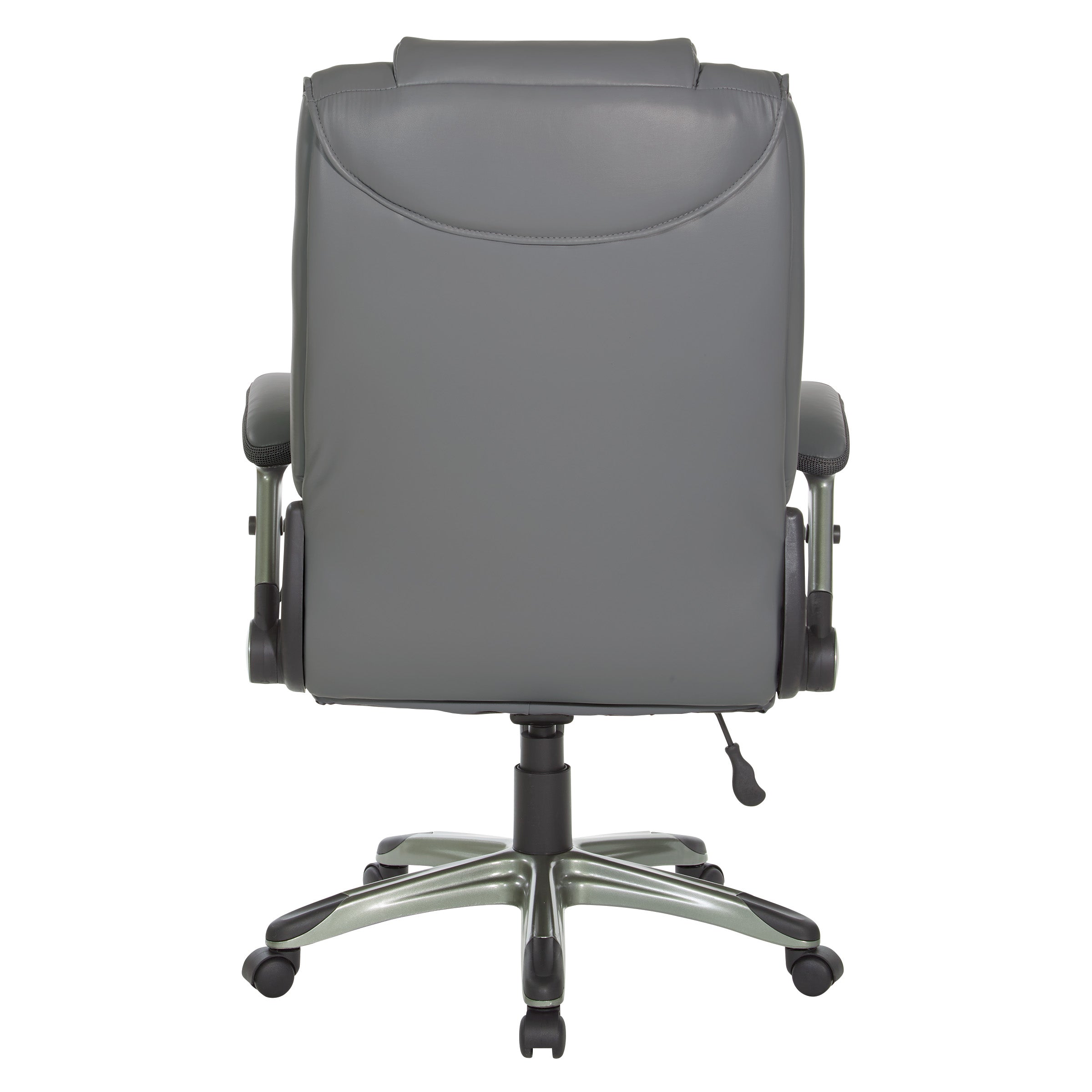 Exec Bonded Lthr Office Chair - Charcoal Grey / Titanium