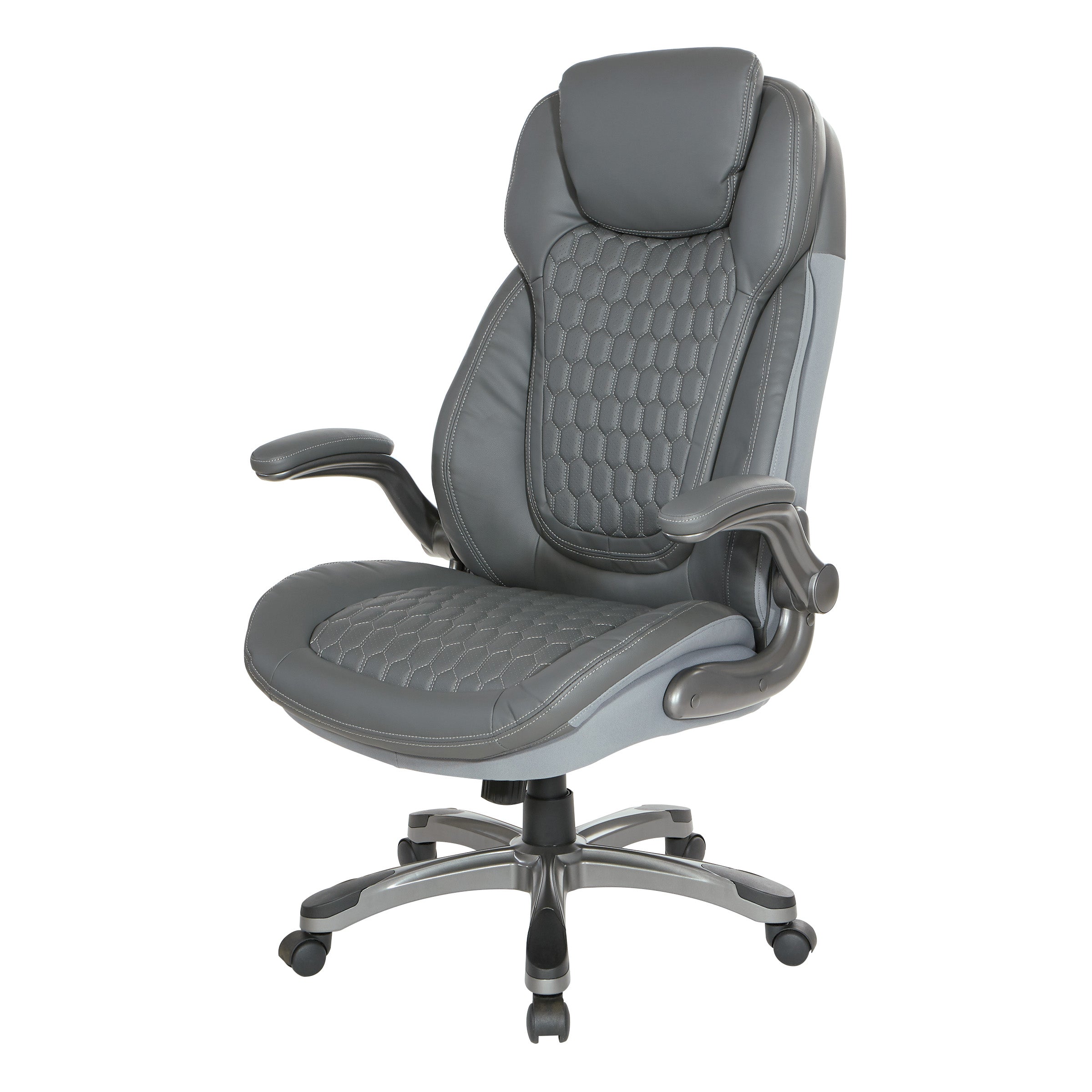 Bonded Leather Executive Chair - Grey
