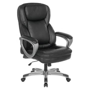 Exec Bonded Lthr Office Chair - Black / Titanium