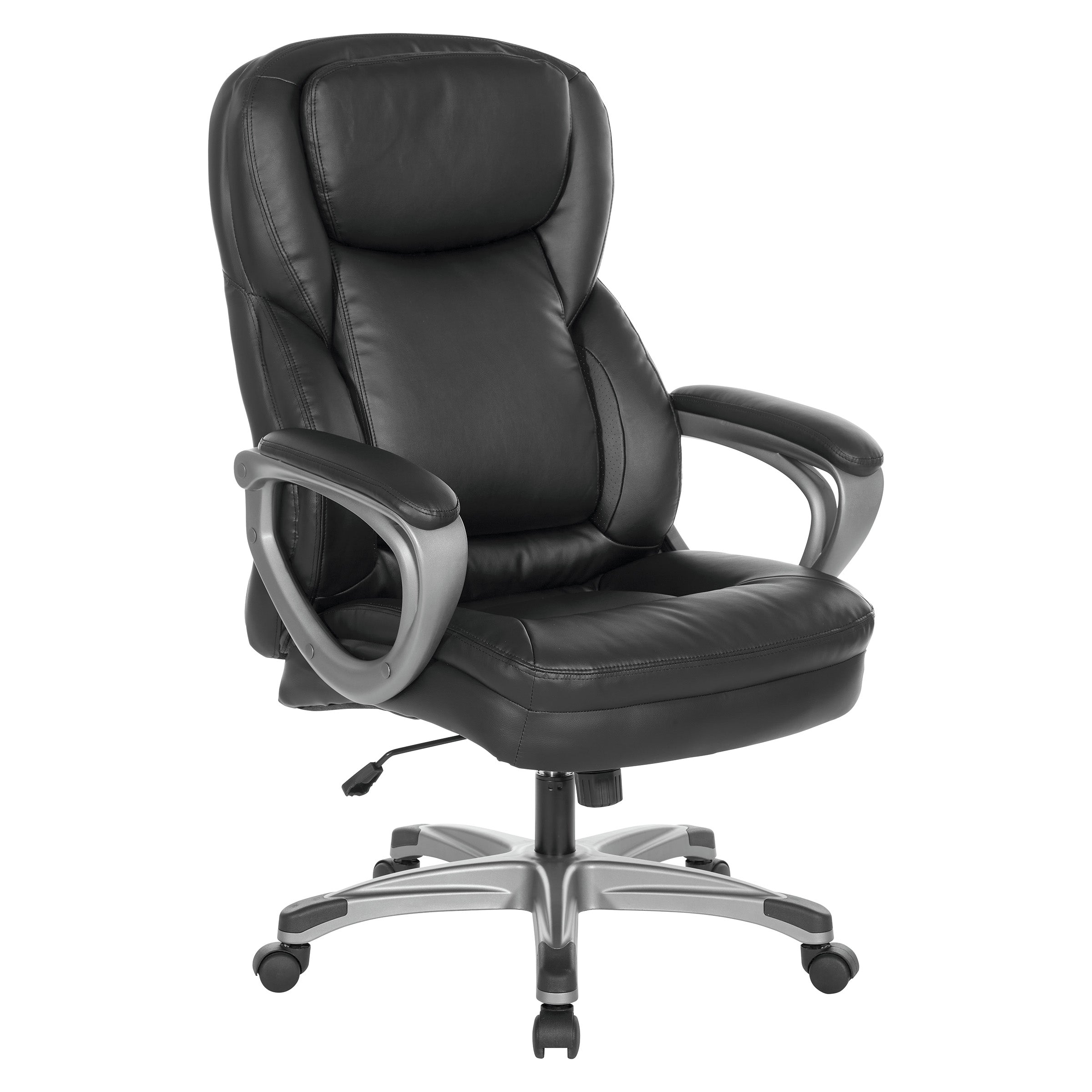 Exec Bonded Lthr Office Chair - Black / Titanium