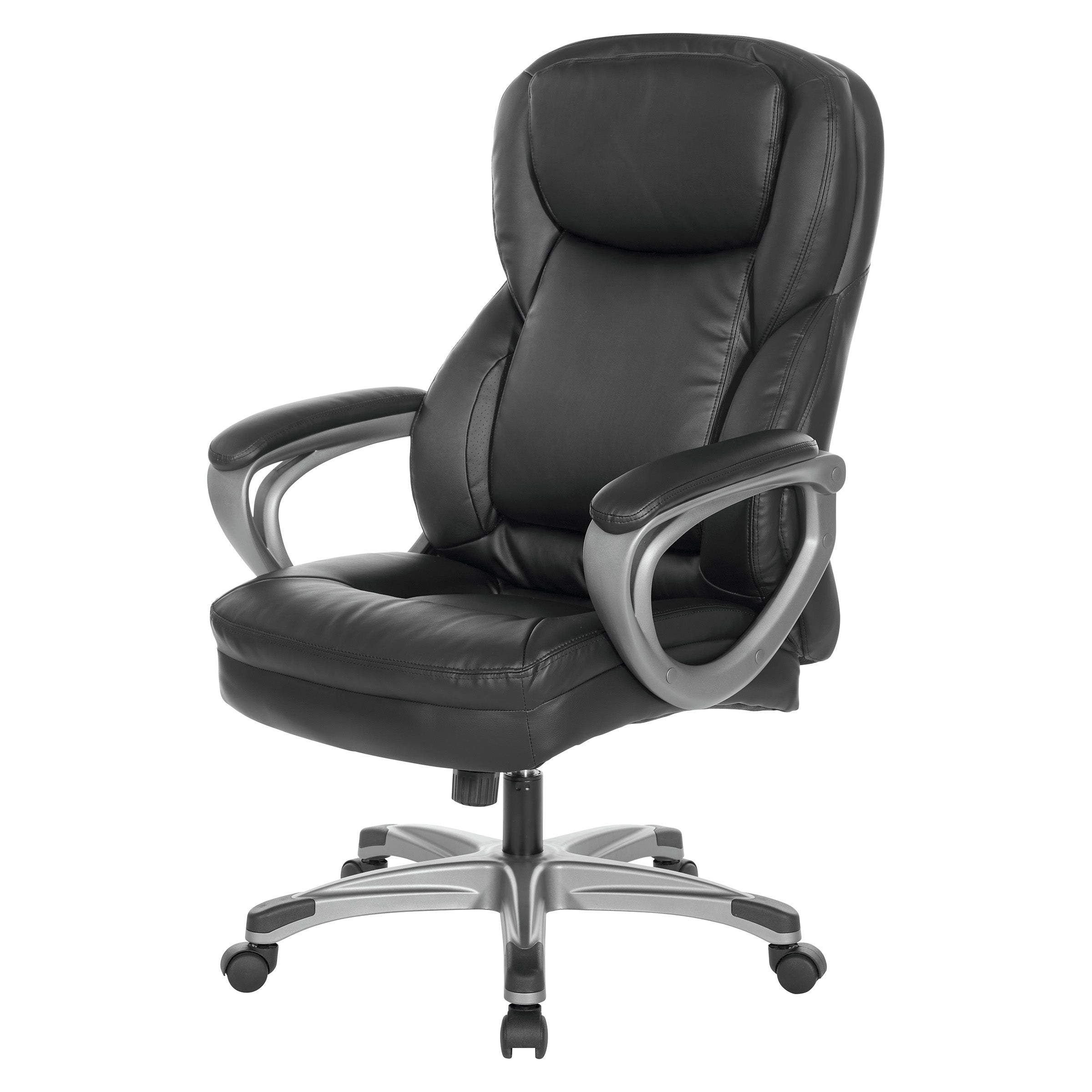 Exec Bonded Lthr Office Chair - Black / Titanium