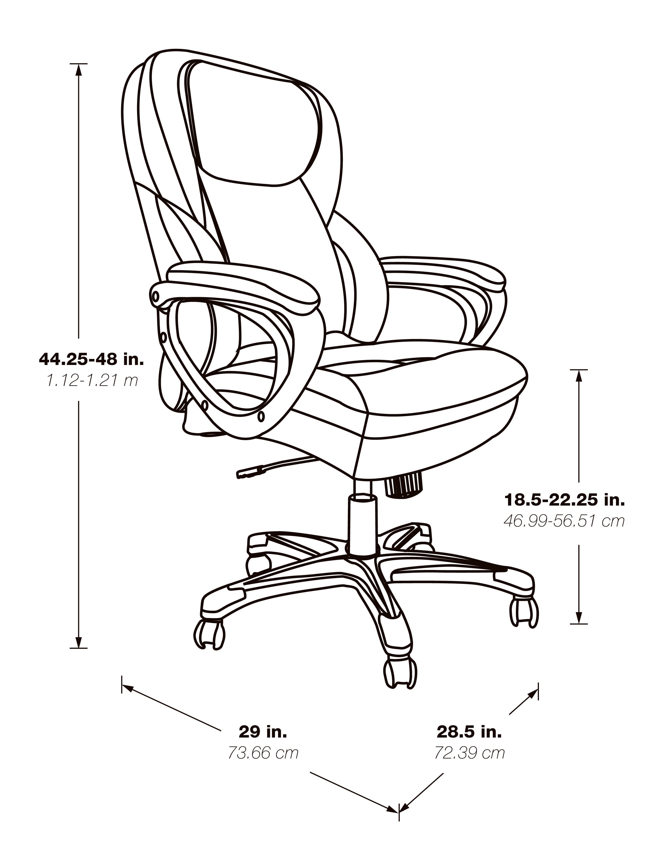 Exec Bonded Lthr Office Chair - Black / Titanium