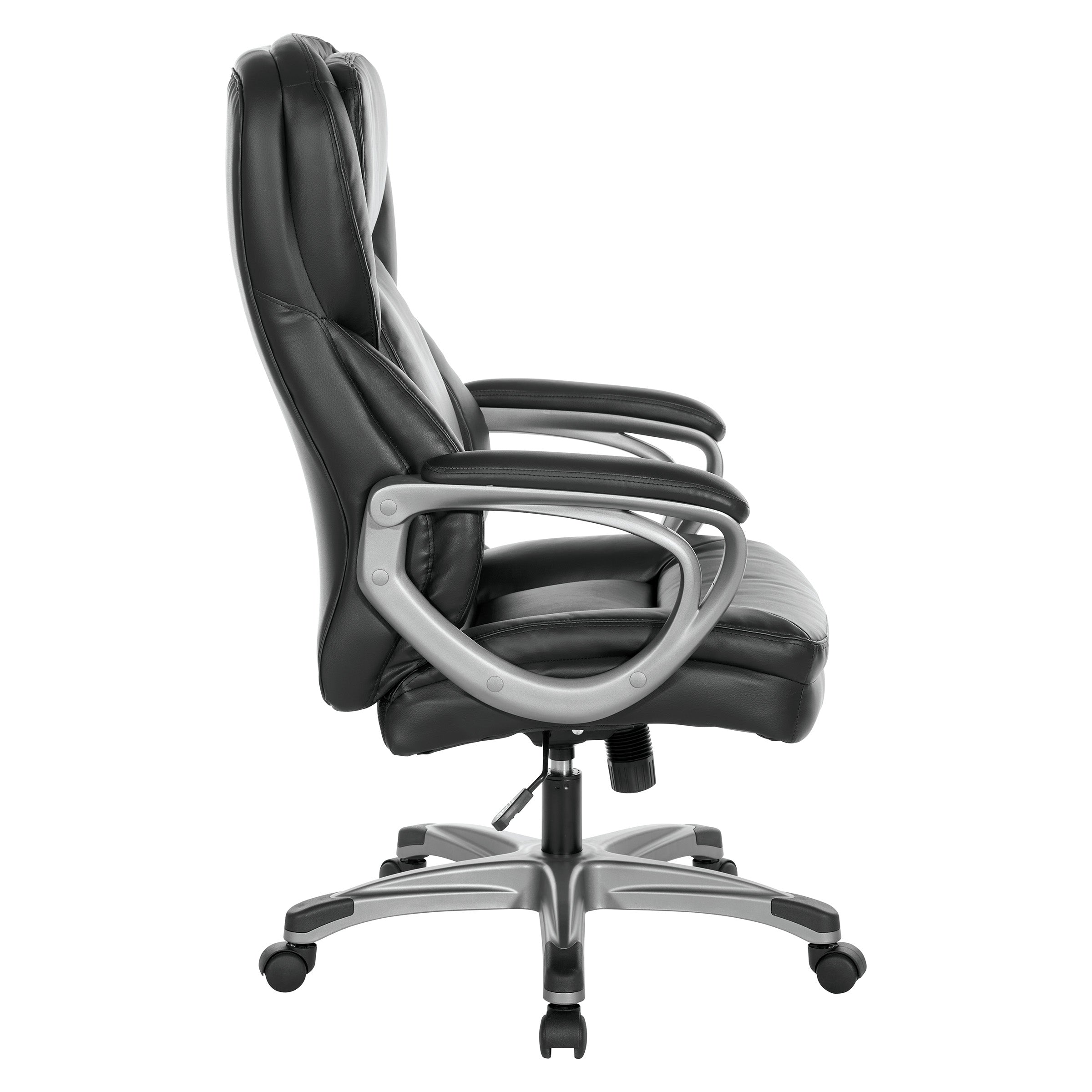 Exec Bonded Lthr Office Chair - Black / Titanium
