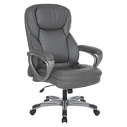 Exec Bonded Lthr Office Chair - Charcoal / Titanium